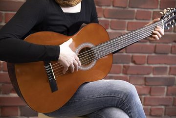 Navarrez Konzertgitarre Konzertgitarre 4/4 honig natur mit Tasche, 6-St., Klangvoll und komfortabel – die perfekte Wahl für Musiker jeder