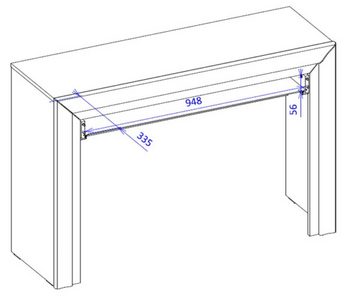 Helvetia Schminkschrank Ahlen (Ahlen, 1-St., Schminktisch) 120x40x80cm weiß Hochglanz Silber Spiegelfolie