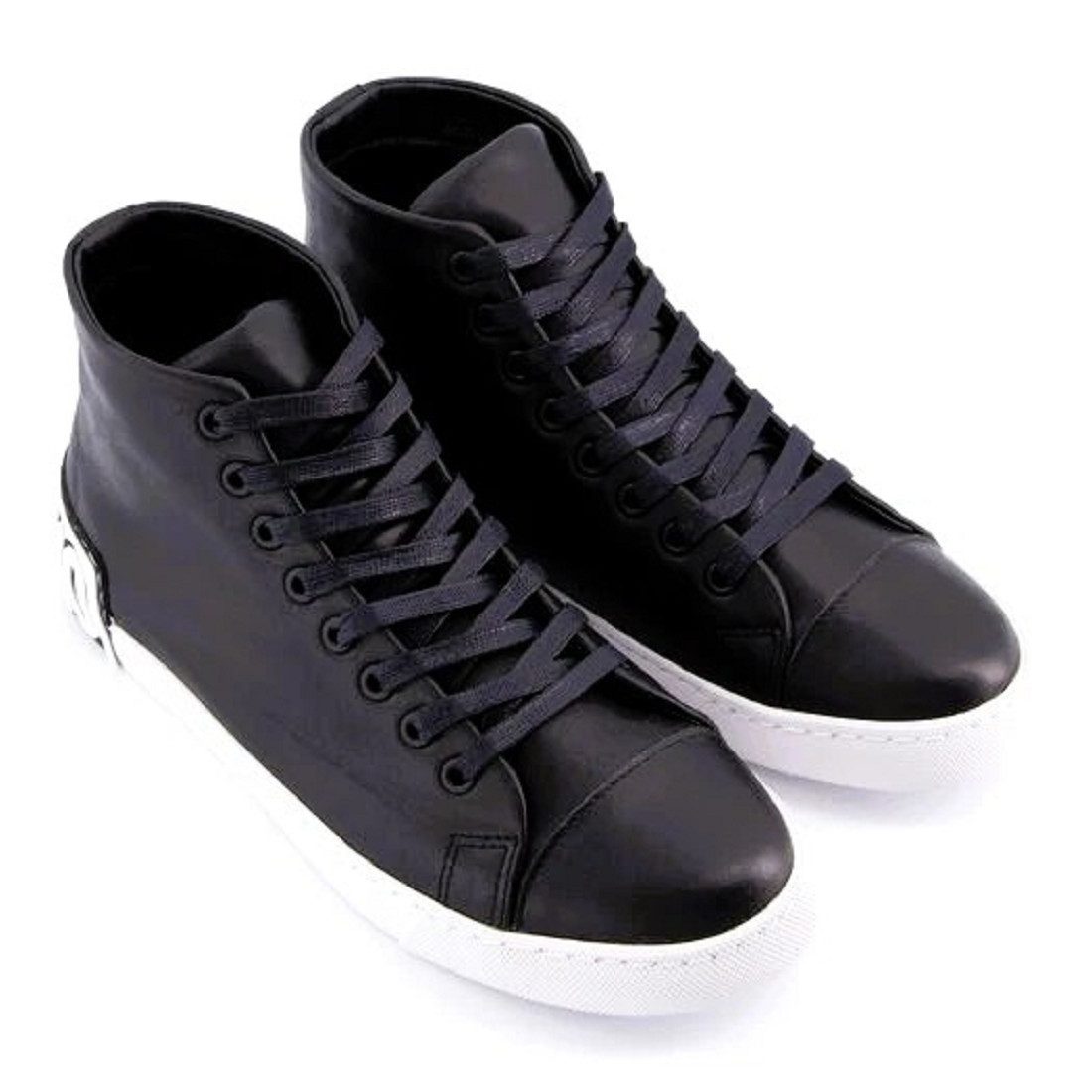 MOSCHINO SNEAKERU. VULCA25 VITELLO NERO HIGH TOP HERREN SNEAKERS Sneaker