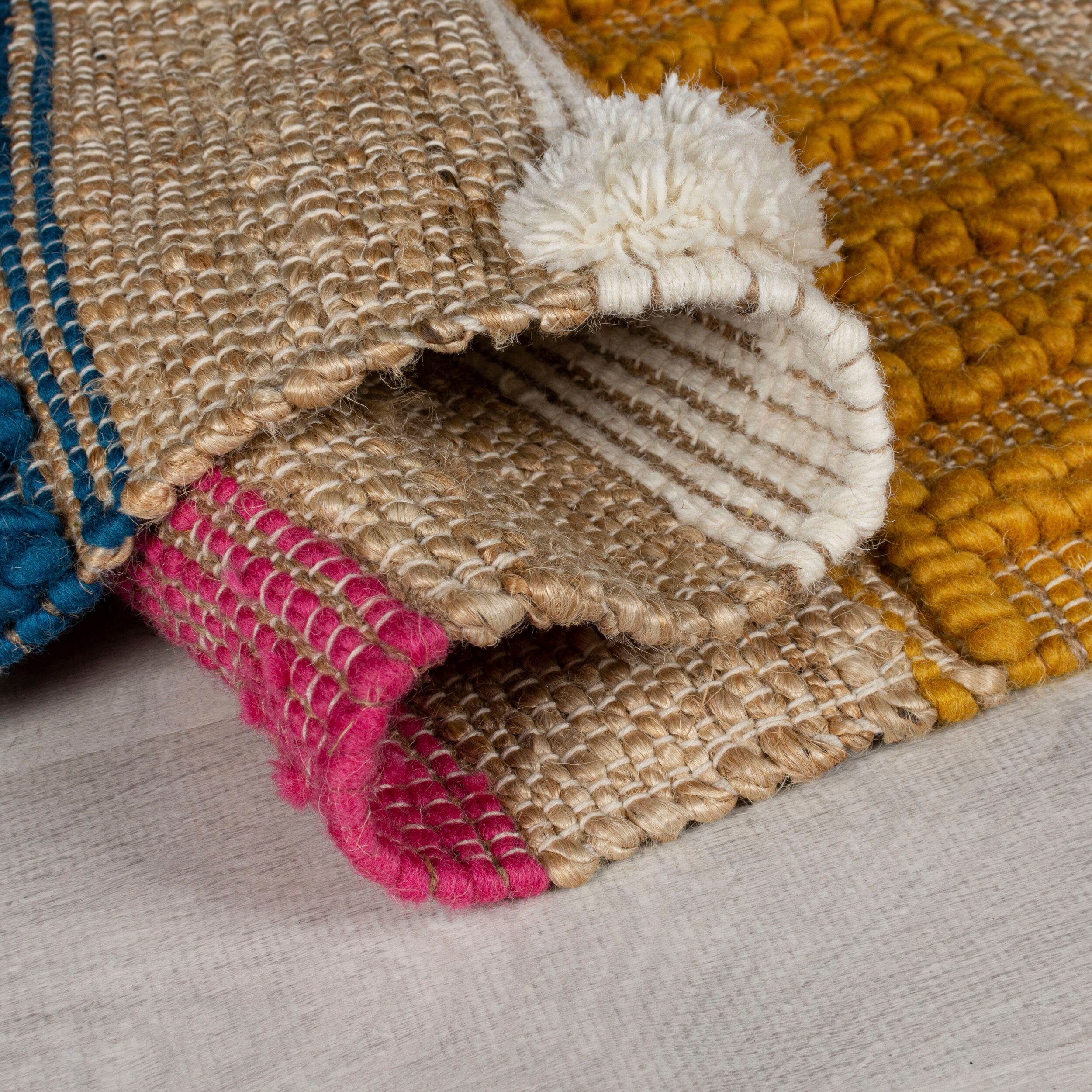 FLAIR RUGS Läufer Medina, mit abstraktem Streifenmuster, rechteckig, Höhe: 12 mm, Boho-Look, aus Naturfasern wie Wolle & Jute, Teppichläufer
