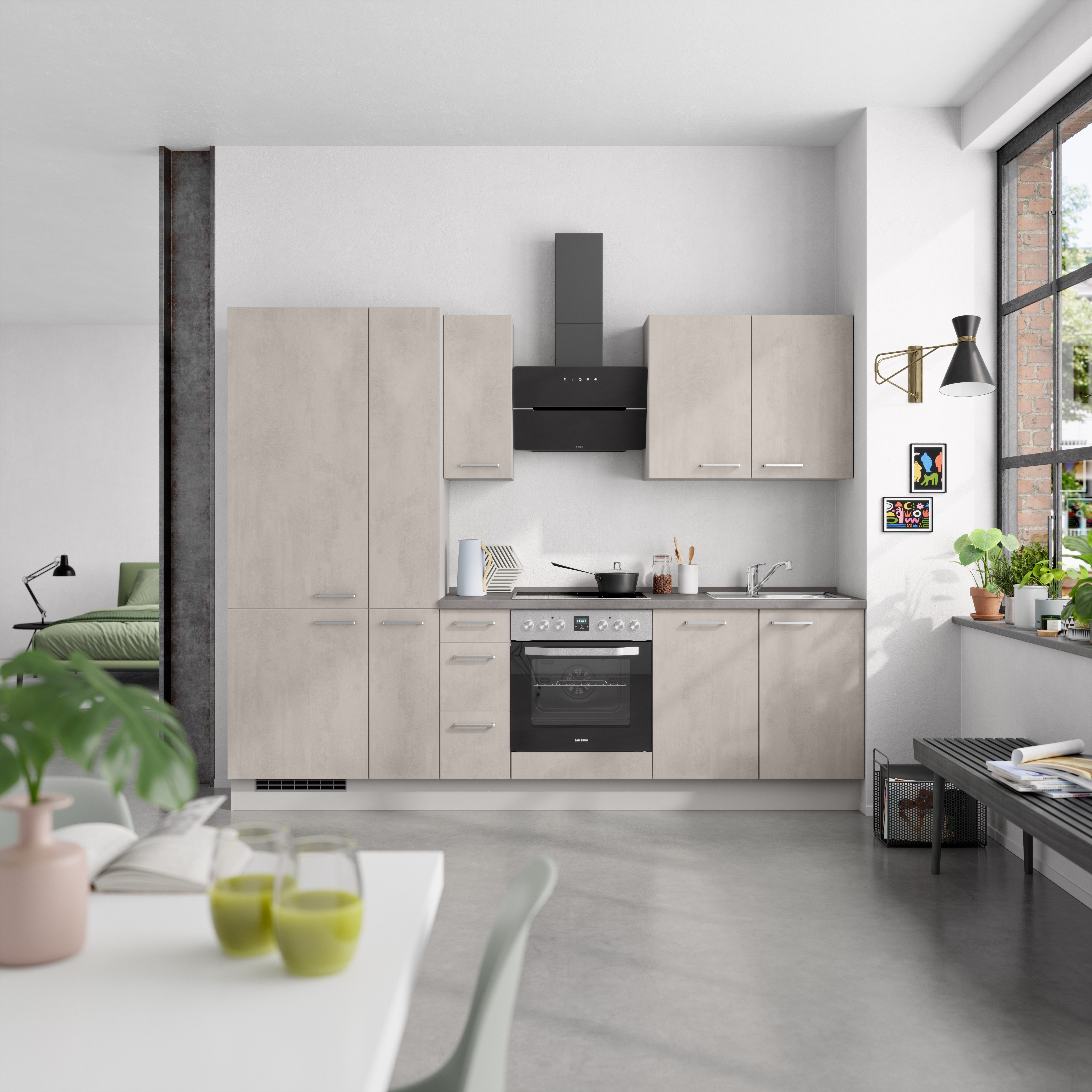 nobilia® Küchenzeile "Riva II", NEU: individuell anpassbar mit gratis Profi-Beratung, vormontiert, Breite 270 cm, Ausrichtung wählbar, wahlw. mit E-Geräten