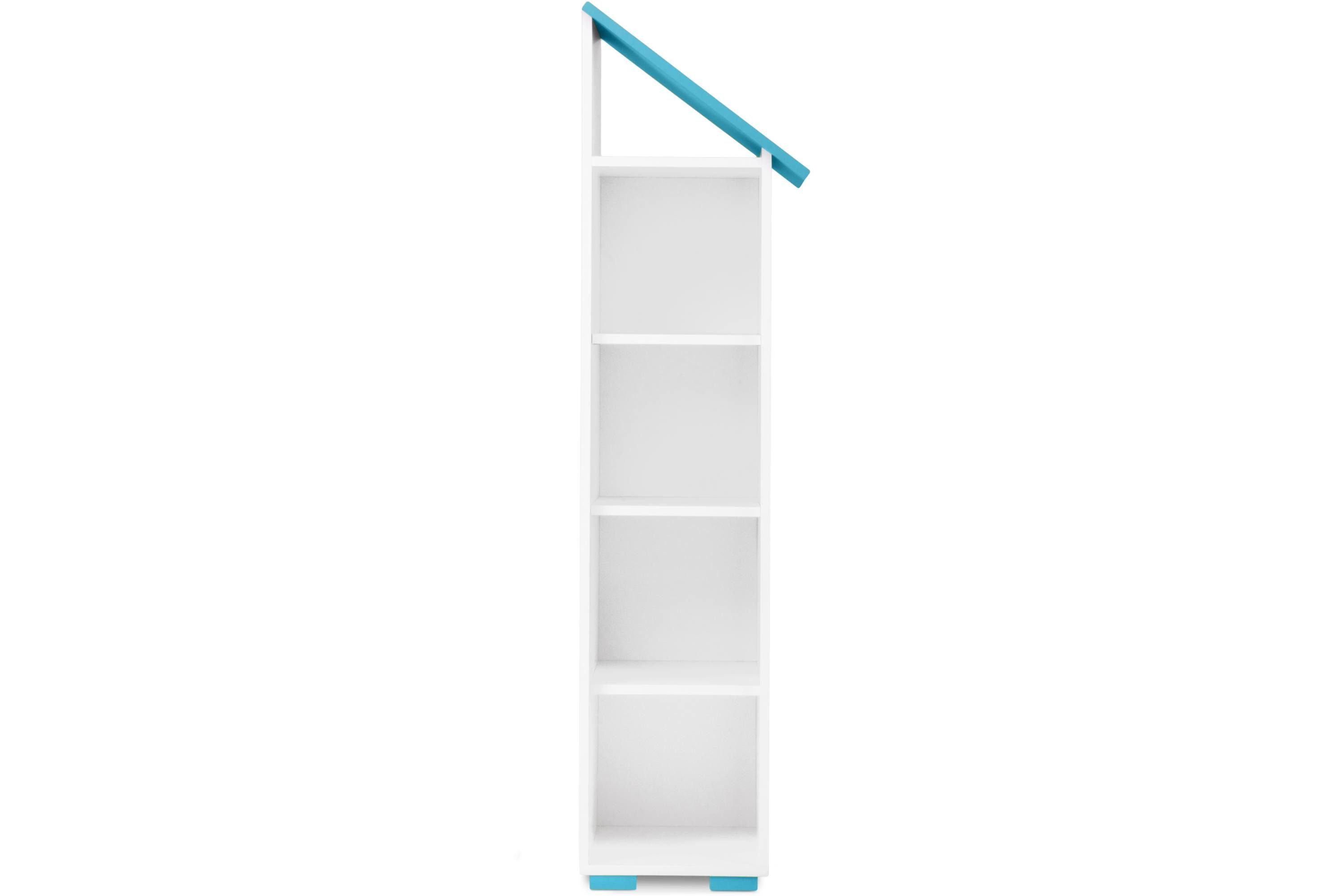 Konsimo Kinderregal in weiß/blau 165cm Hochregal, PABIS, Pastellfarben Kinderregal ABS-Kanten