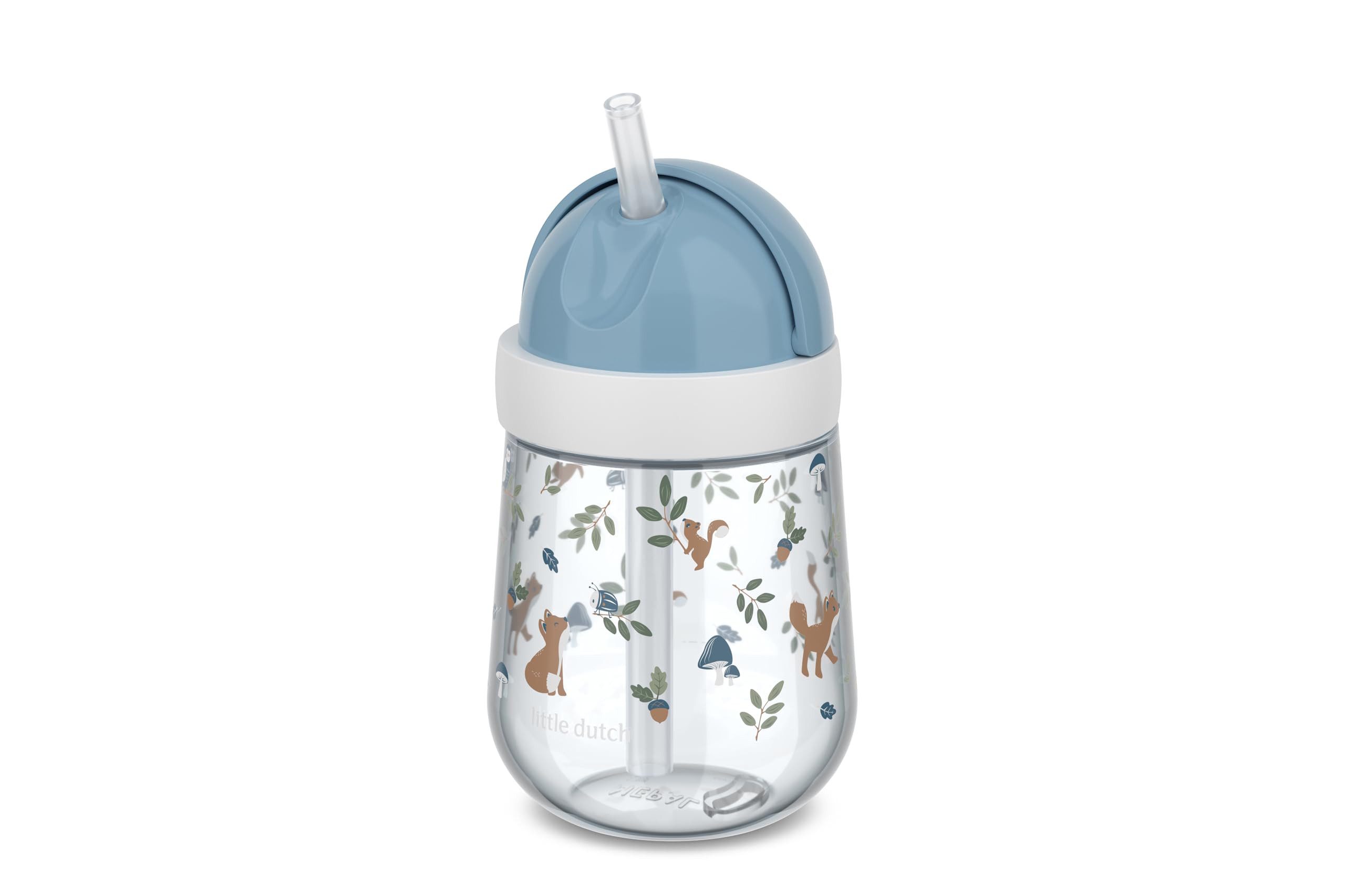 Mepal Kinderbesteck Strohhalmbecher für Kleinkinder 300 ml, auslaufsicher, ab 9 Monaten, Spülmaschinengeeignet, BPA frei, Forest Friends Design