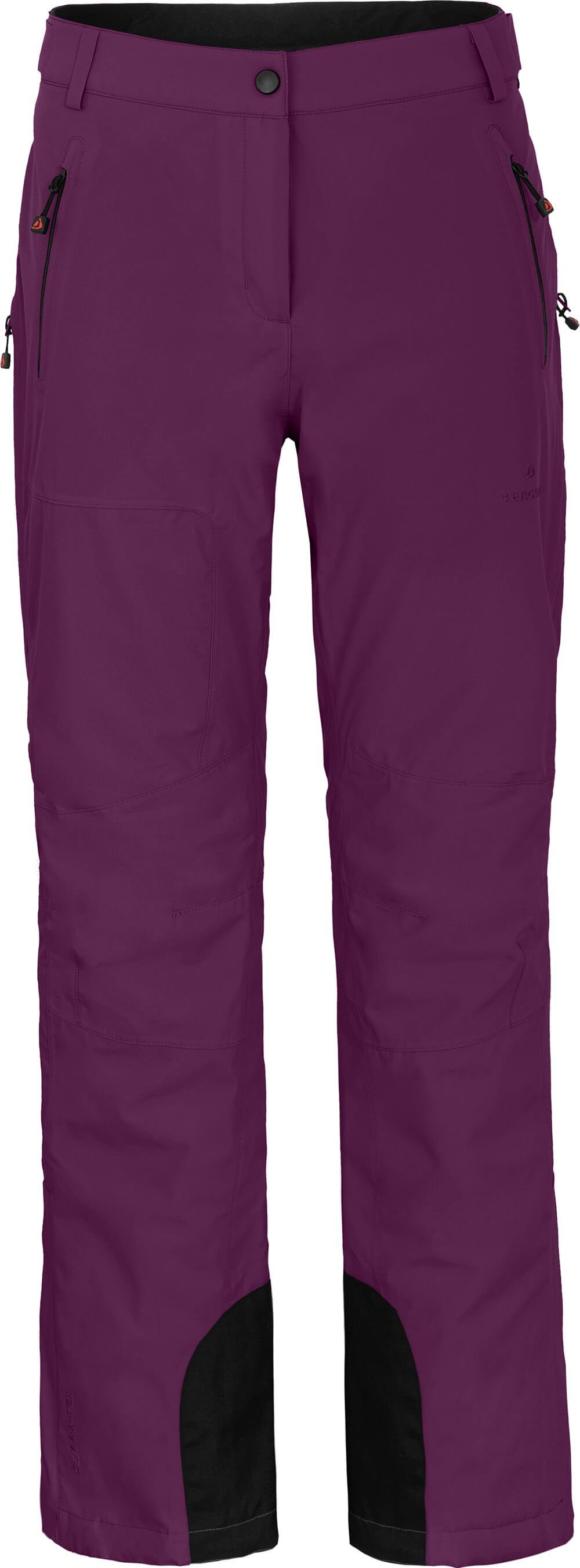 Bergson Skihose Skihose, violett Wassersäule, 20000 mm light unwattiert, Kurzgrößen, Damen dunkel ICE