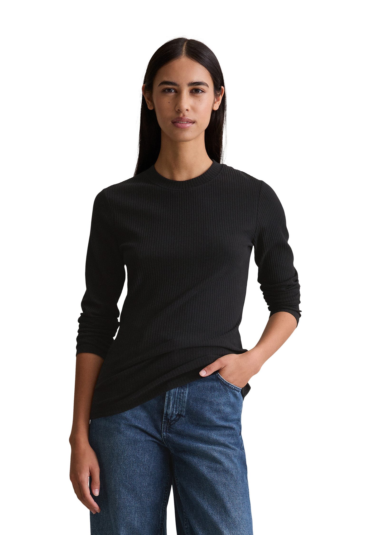 Marc O'Polo DENIM Langarmshirt Rundhalsausschnitt, slim günstig online kaufen