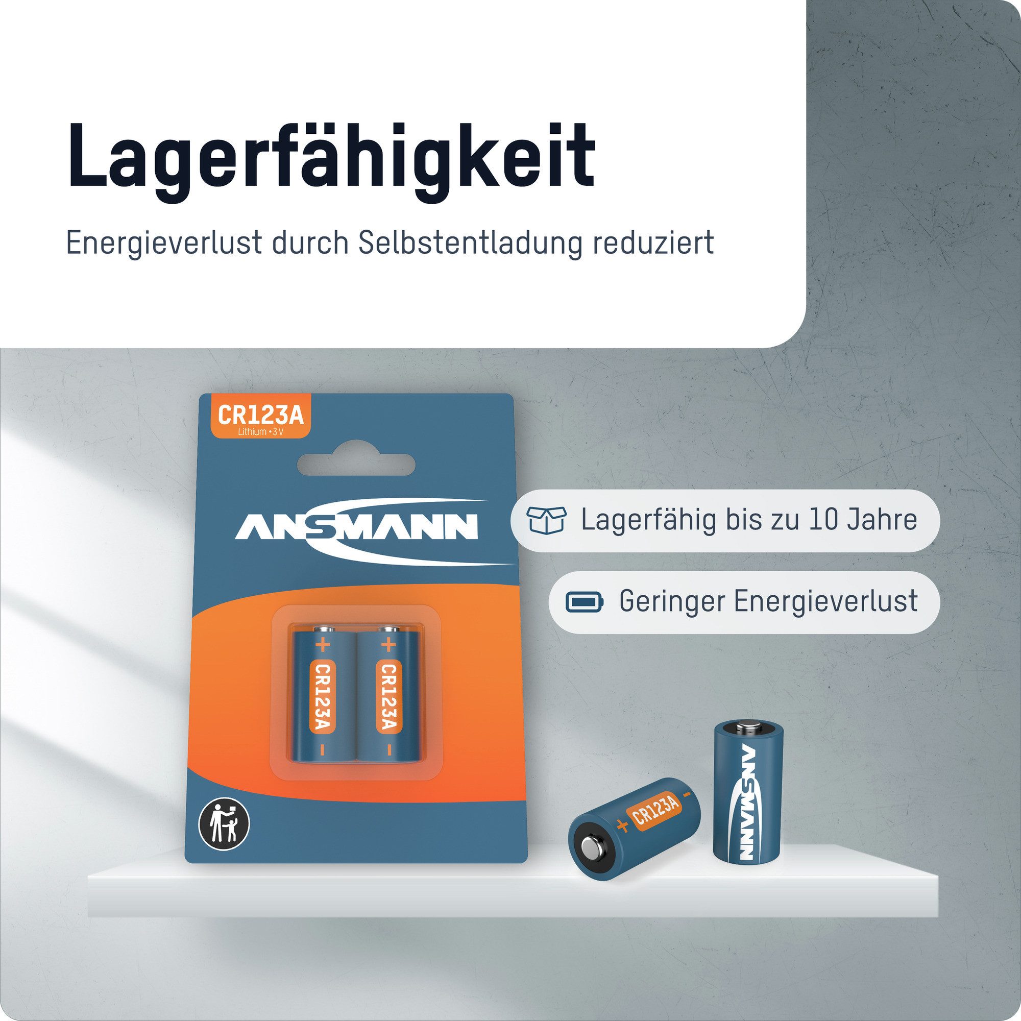 ANSMANN AG Lithium Batterie CR1234A 3V, 2 Stück, Spezialbatterie Batterie
