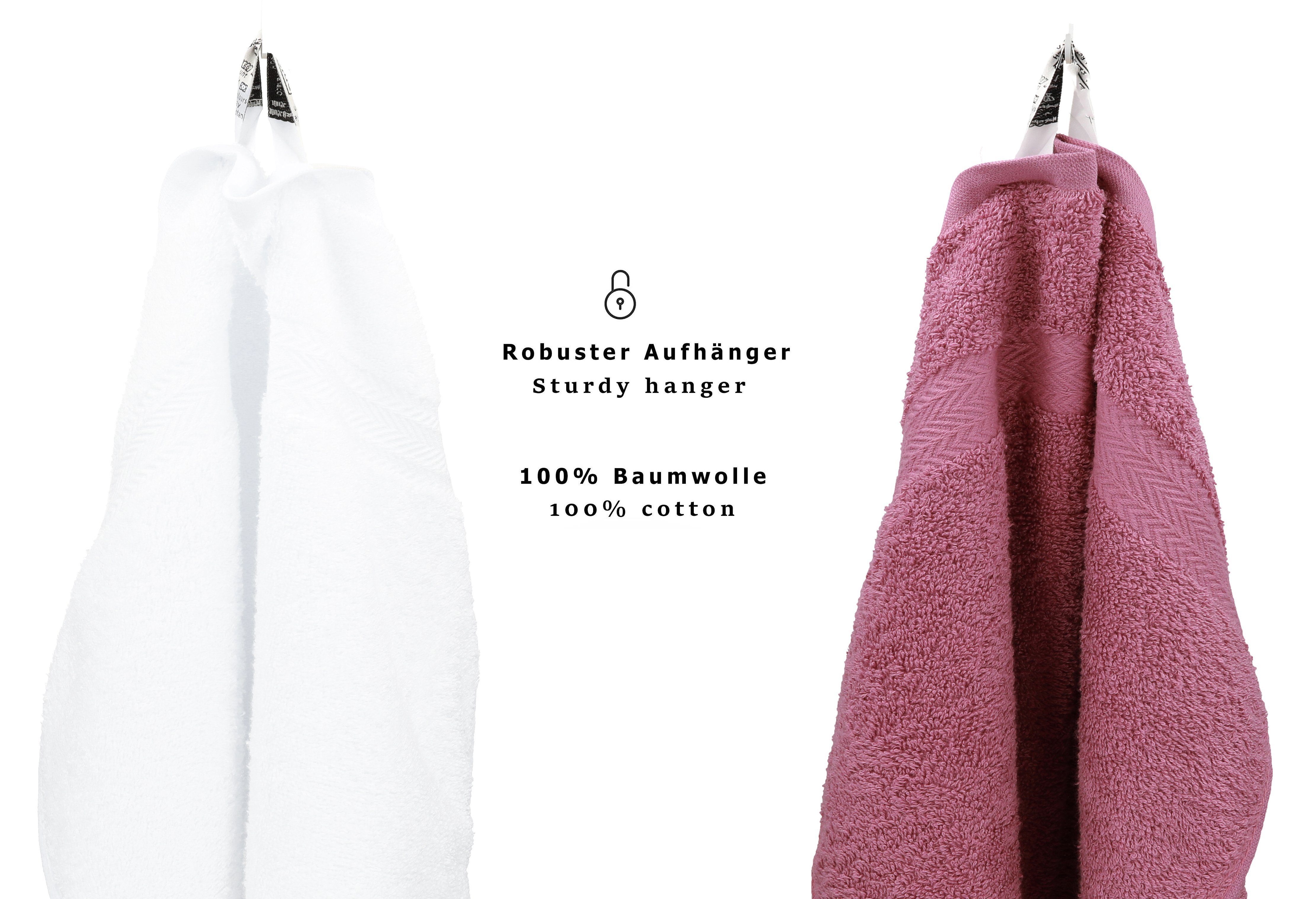 Set weiß/Beere, Betz Set 12-TLG. (12-tlg) Premium Farbe Baumwolle, Handtuch 100% Handtuch