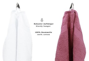 Betz Handtuch Set 12-TLG. Handtuch Set Premium Farbe weiß/Beere, 100% Baumwolle, (12-tlg)