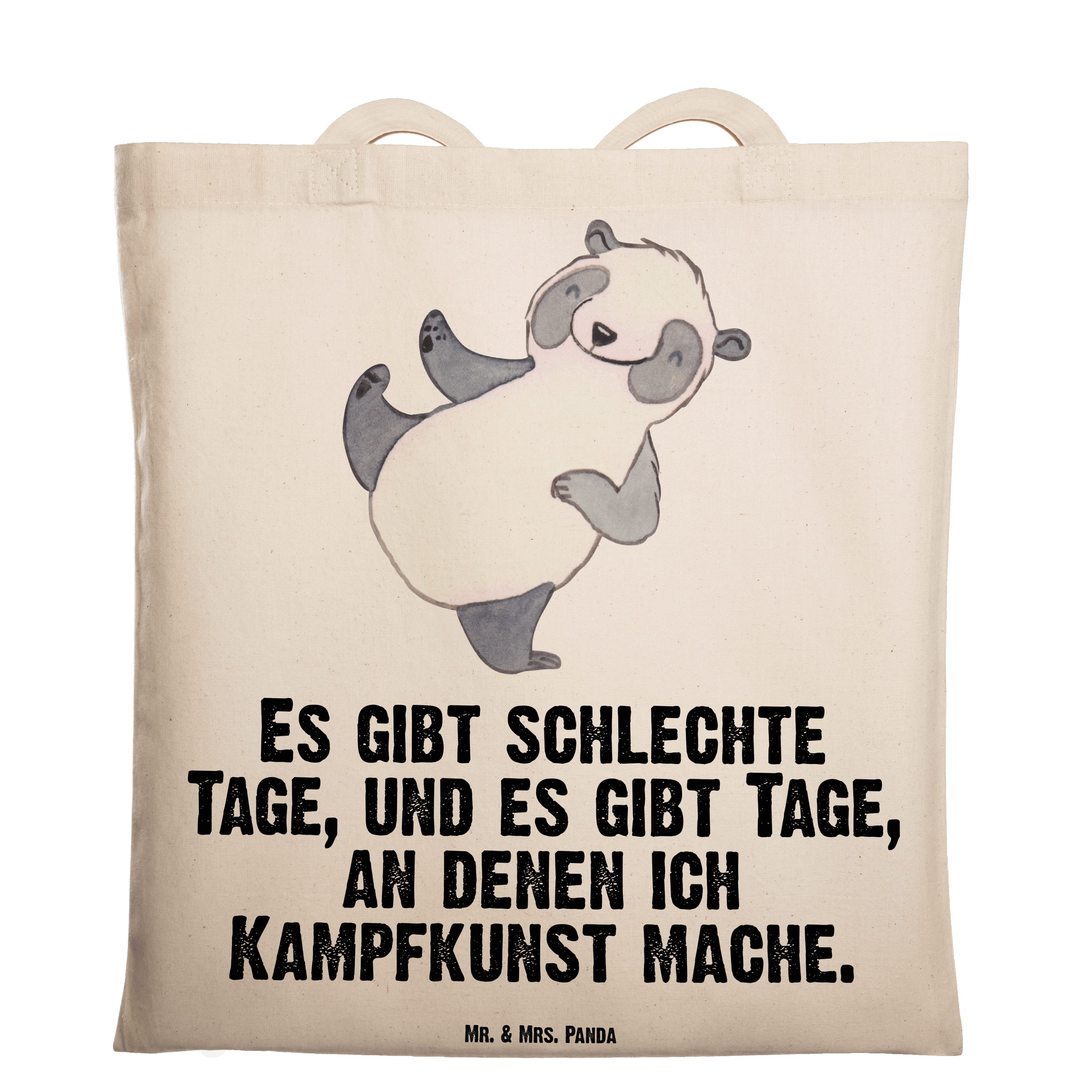 Mr. & Mrs. Panda Tragetasche Panda Kampfkunst Tage - Transparent - Geschenk, Beutel, Hobby, Selbst (1-tlg)
