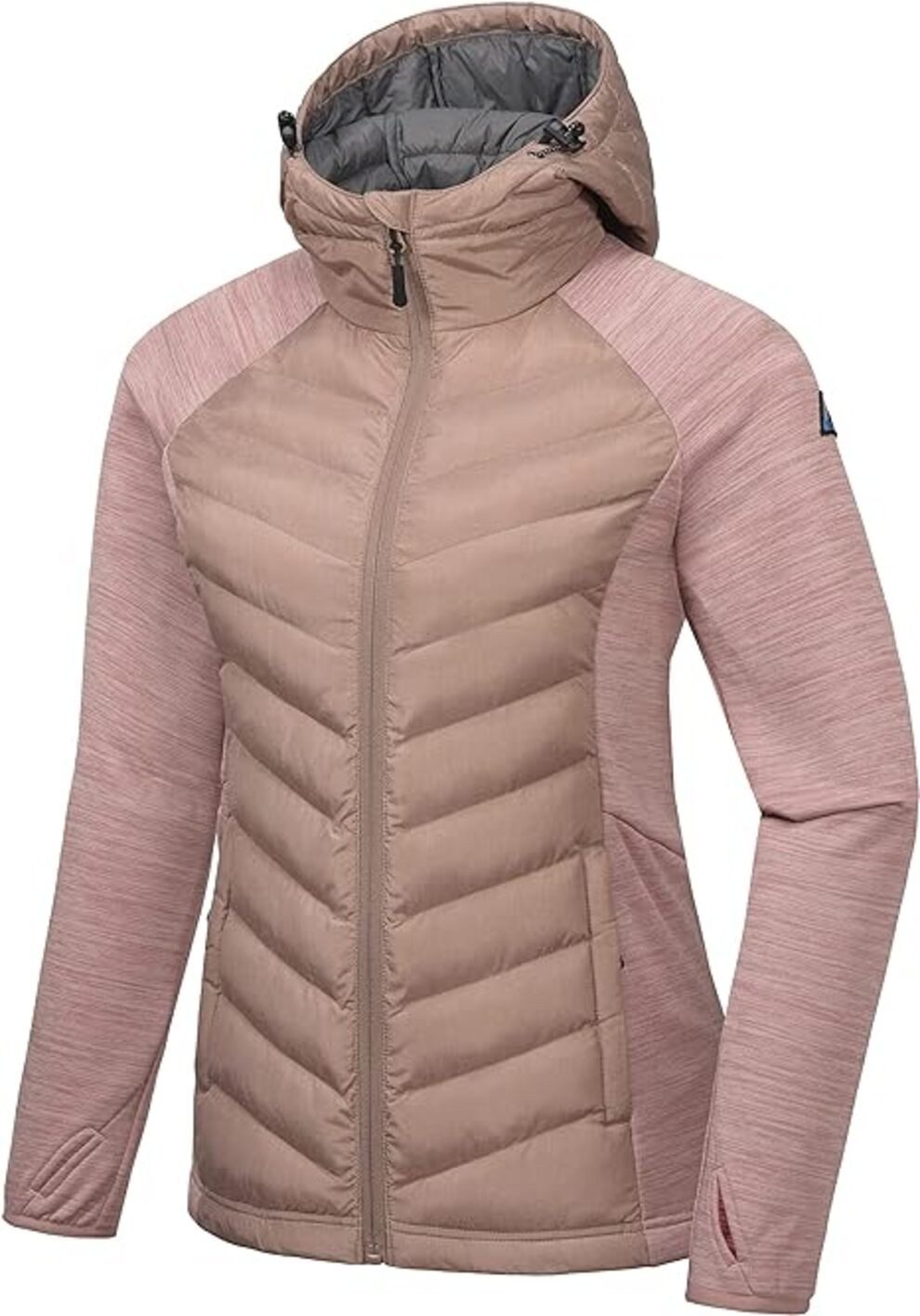 Trekkingjacke Isolierte Wanderjakce Damen Thermojacke Atmungsaktiv Pink-XL