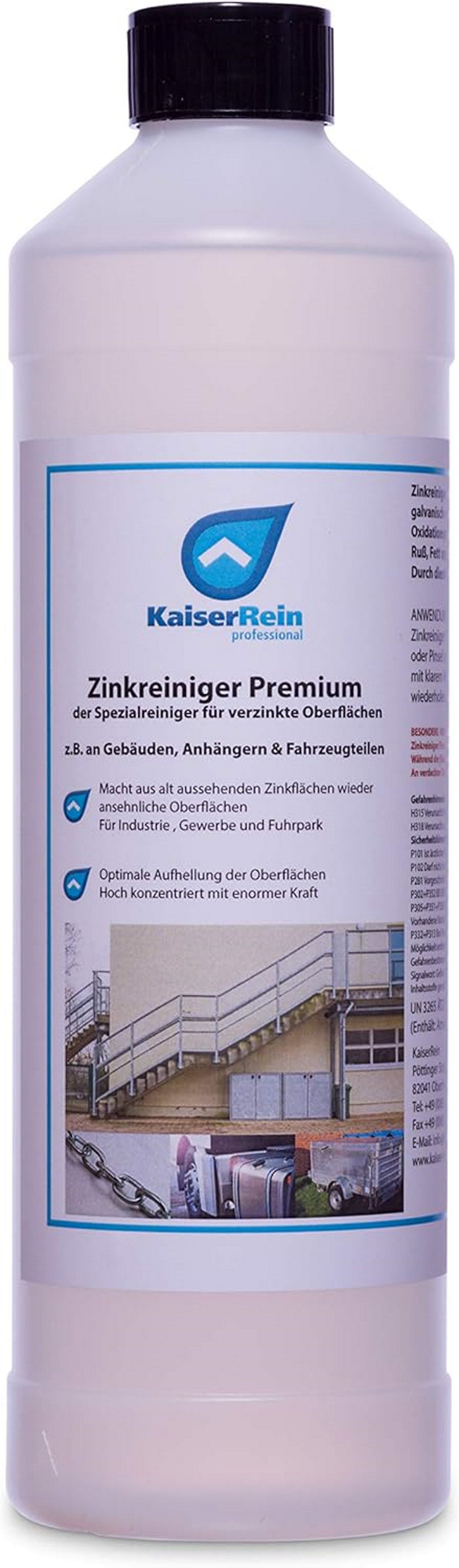 KaiserRein Zinkreiniger Premium Flüssigreiniger (Hochkonzentriert, entfernt Oxidationen und Rostflecken)