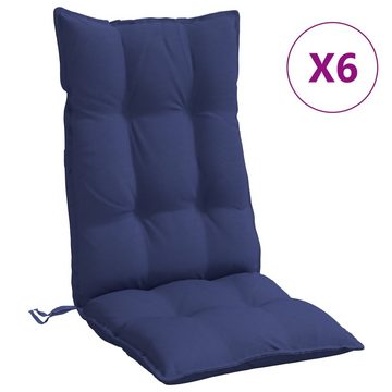 vidaXL Sitzauflage Hochlehner-Auflagen 6 Stk. Marineblau Oxford-Gewebe, (6 St)