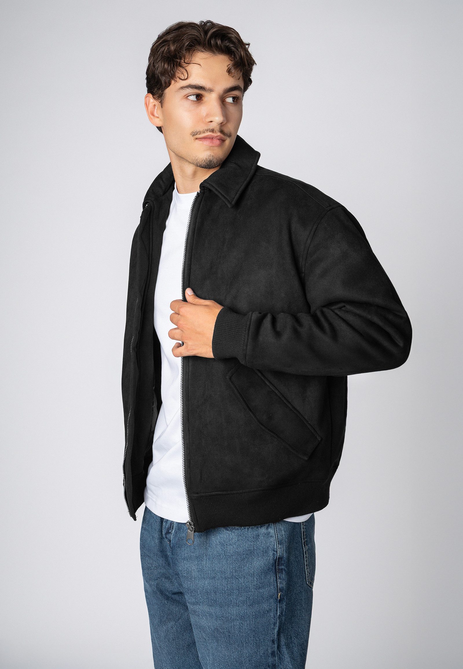 SUBLEVEL Winterjacke Herren Jacke mit Klapptaschen Oversize, Umlegekragen, Taschenklappen
