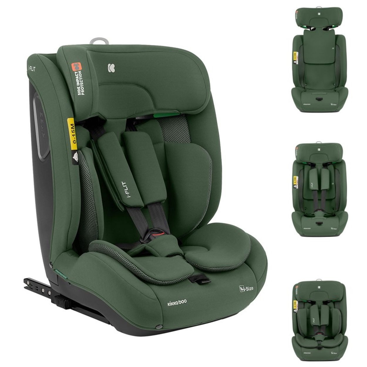Kikkaboo Autokindersitz Kindersitz i-Flit i-Size, ab: 1.25, bis: 12, (76-150cm) Isofix Kopfstütze verstellbar SPS