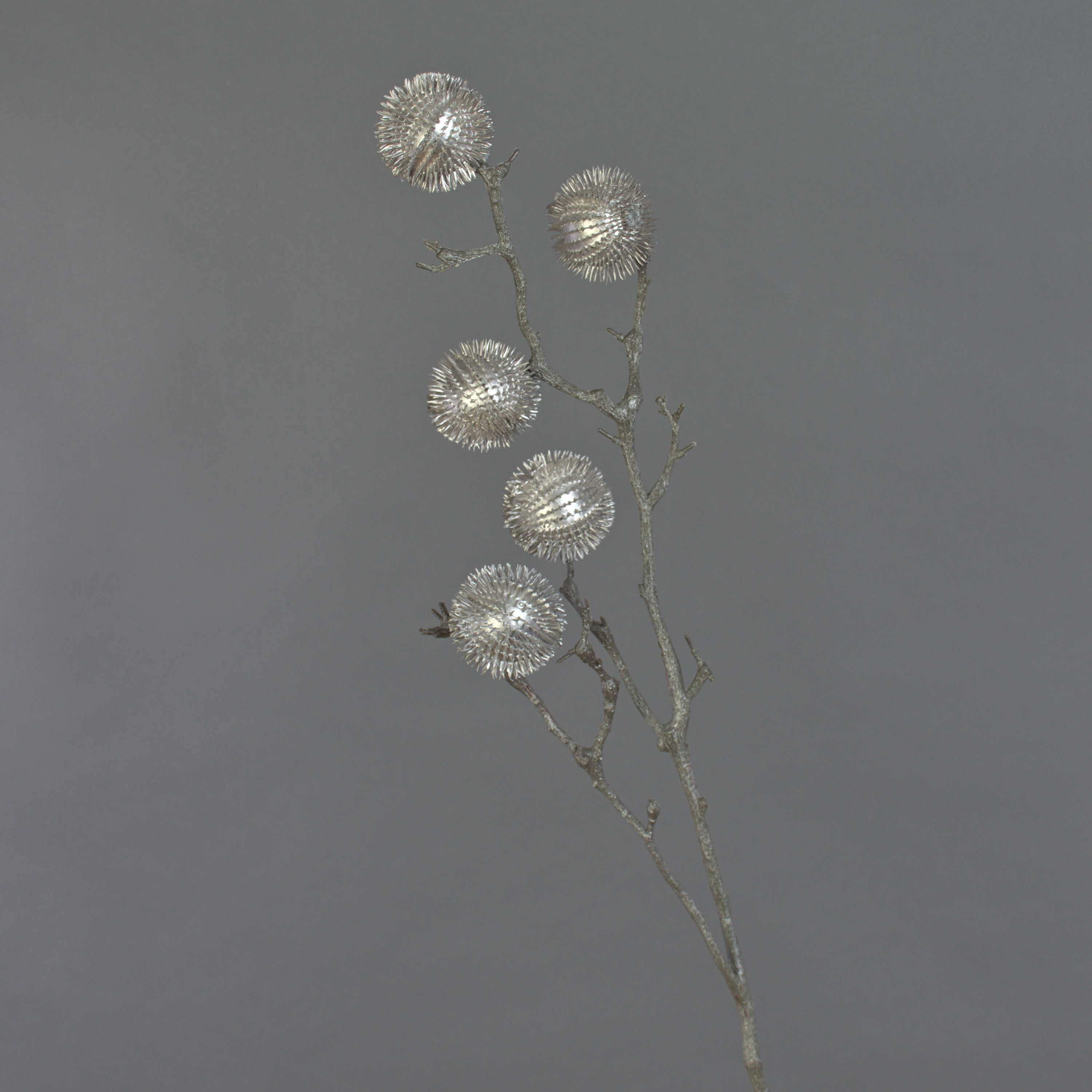 Kunstzweig Kunst Edeldistel Zweig Robby, Silber, 100cm, Ø6cm Distel (Mannstreu), artplants, Höhe 100.0 cm