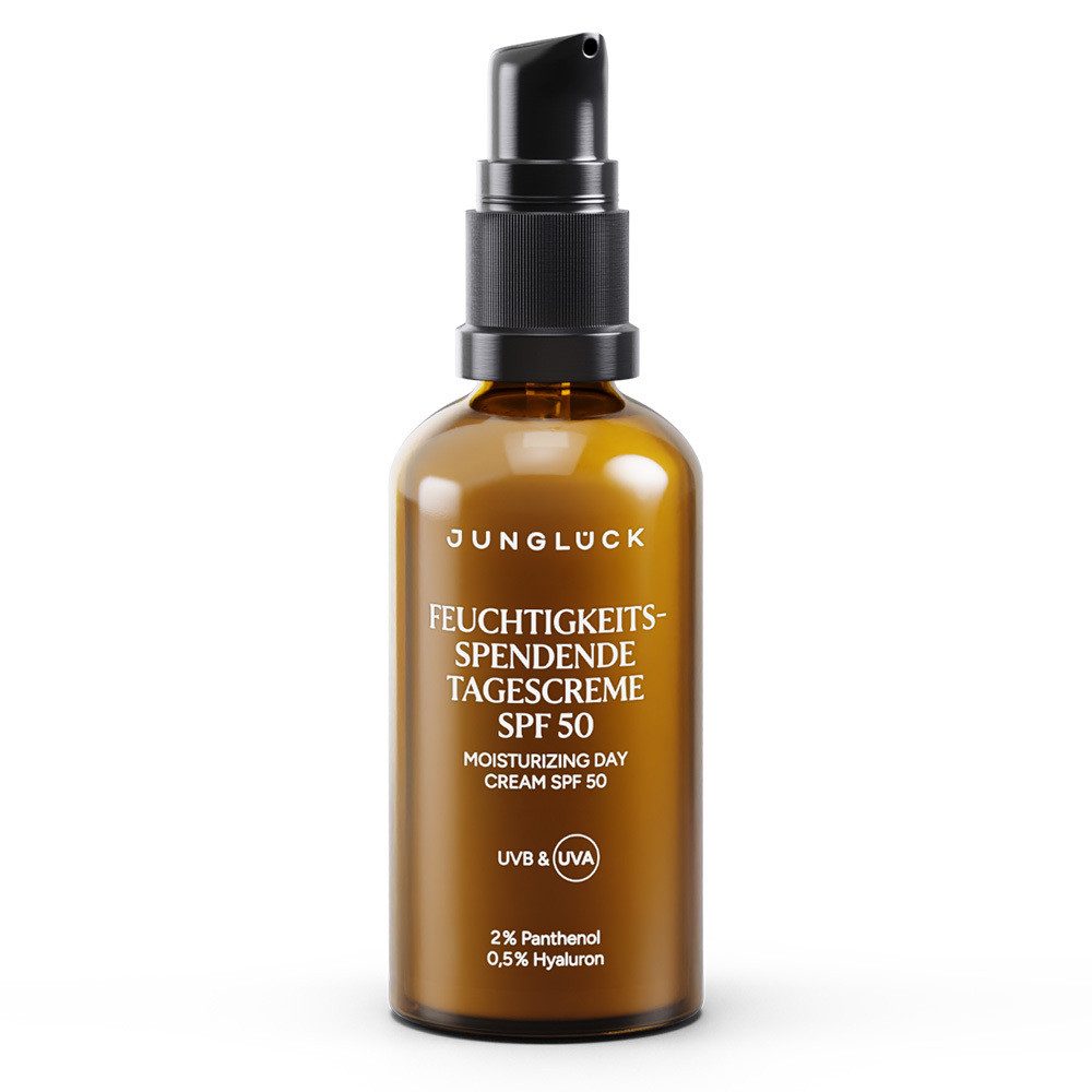 JUNGLÜCK Tagescreme Feuchtigkeitsspendende Tagescreme SPF 50, 1-tlg., Hydratisiert und schützt insbesondere ausgeglichene & Mischhaut