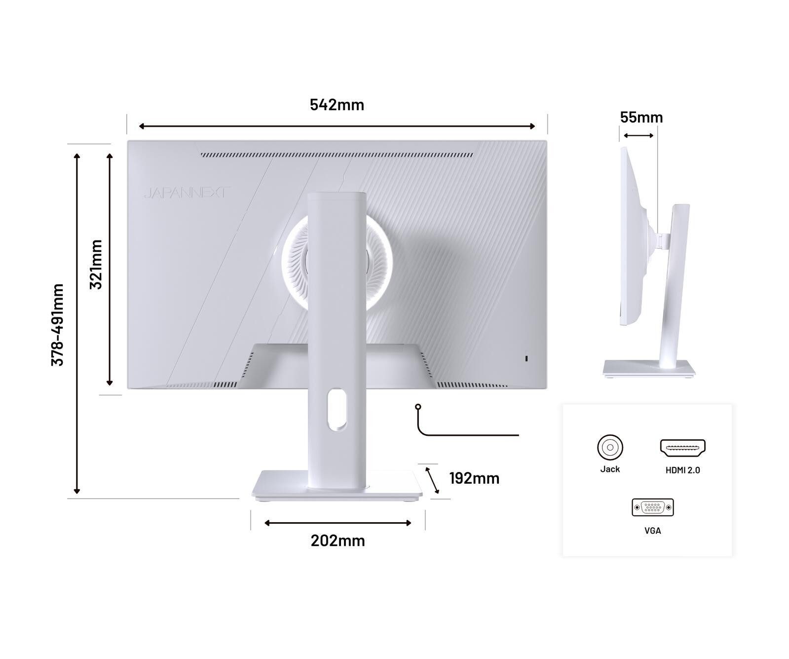 JAPANNEXT Gaming-LED-Monitor (1920 x 1080, 0,5 ms Reaktionszeit, 120 Hz, ELED)