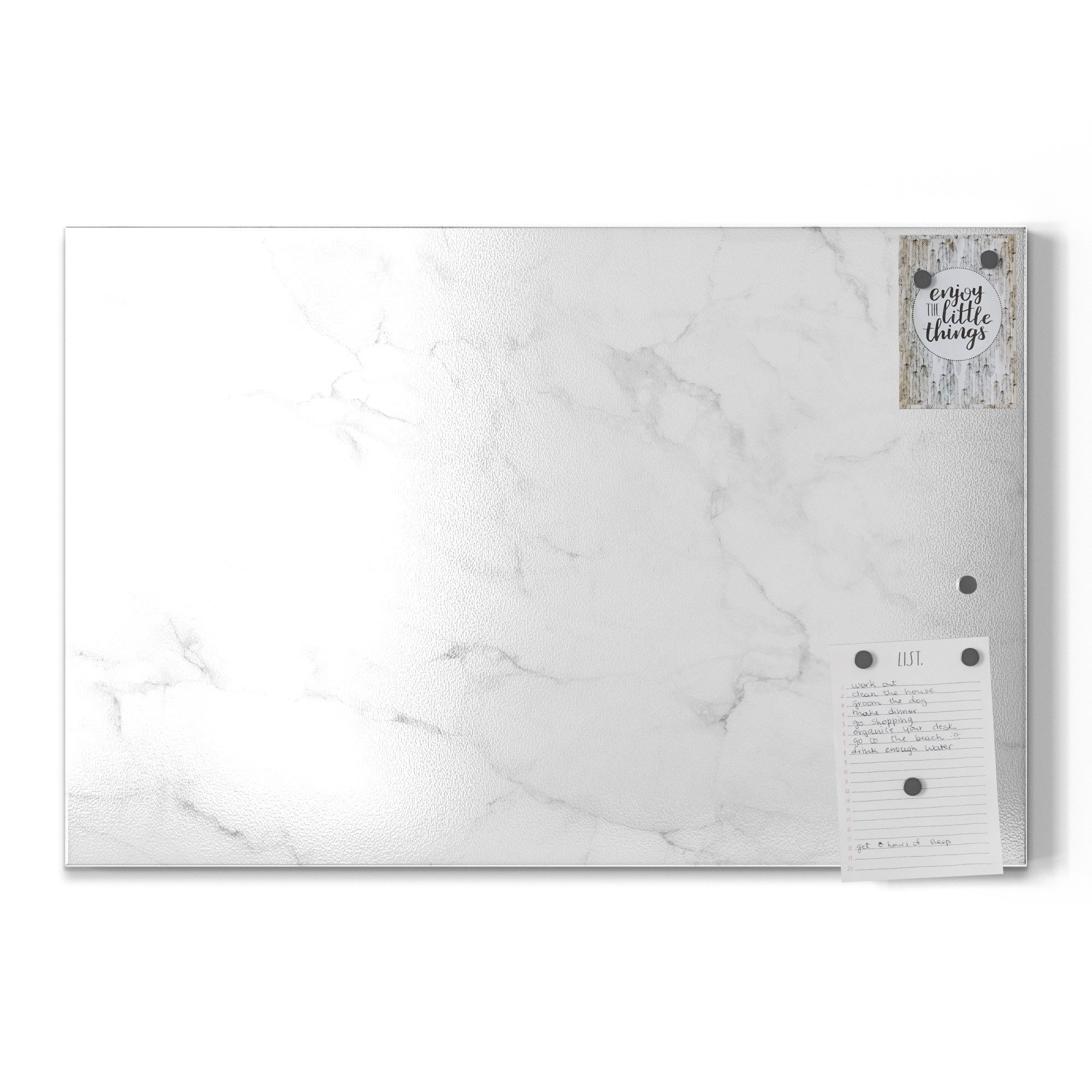 DEQORI Magnettafel 'Marmorplatte im Detail', Metall Whiteboard für alle Magnete, Magnetboard magnetisch