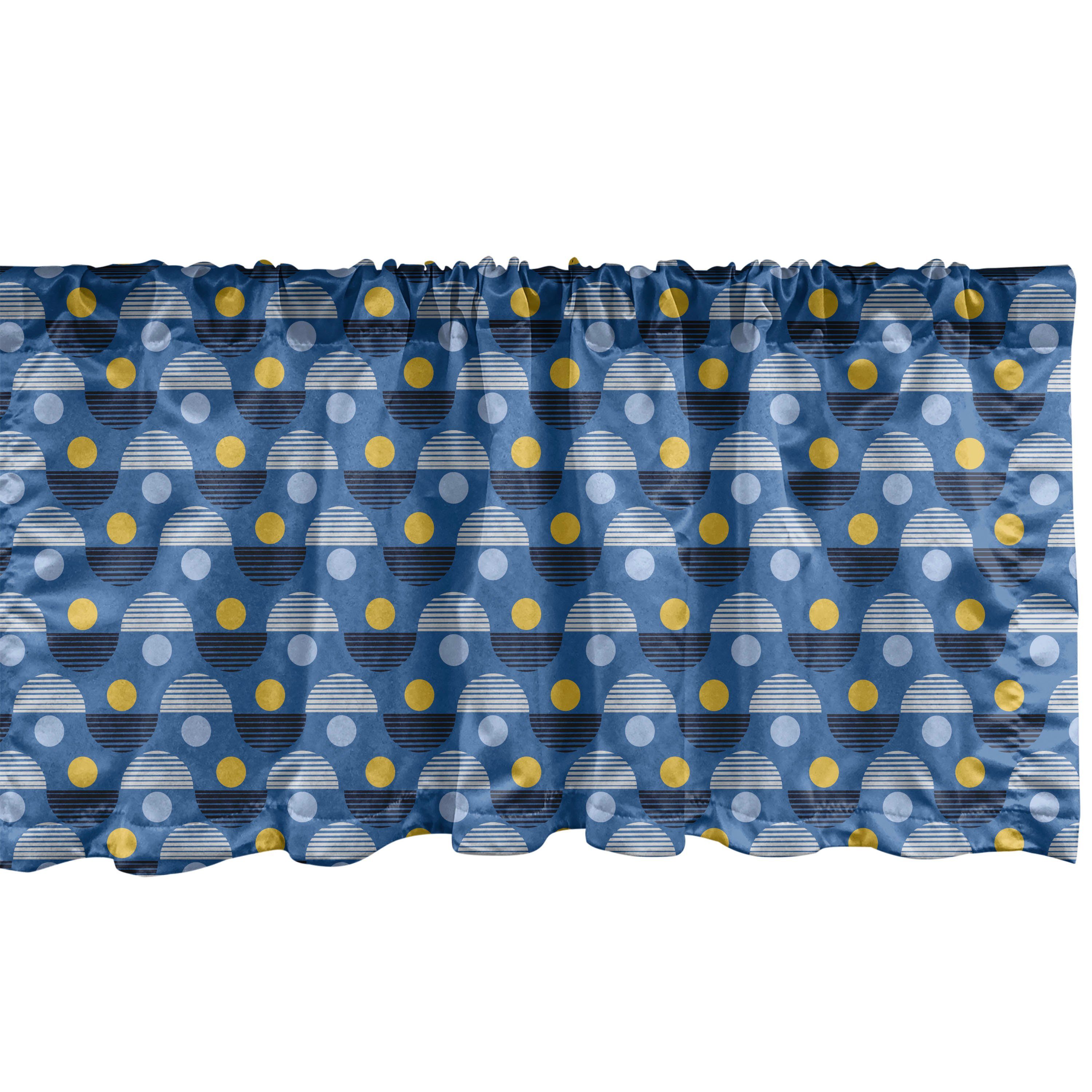 Volant Dekor Stangentasche, Scheibengardine Abakuhaus, für Vorhang Einfaches Küche geometrisches Muster Abstrakt mit Schlafzimmer Microfaser,