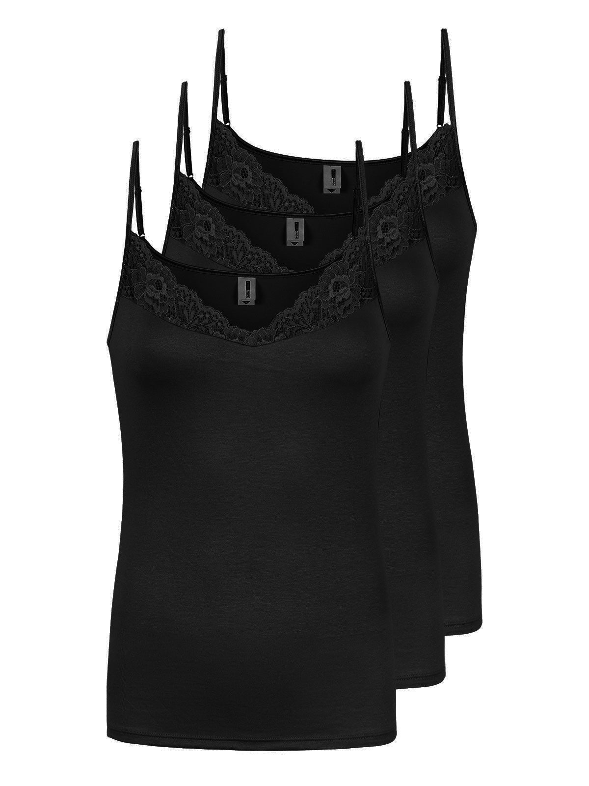 Achseltop 3er Pack Damen Spaghettitop Temptation