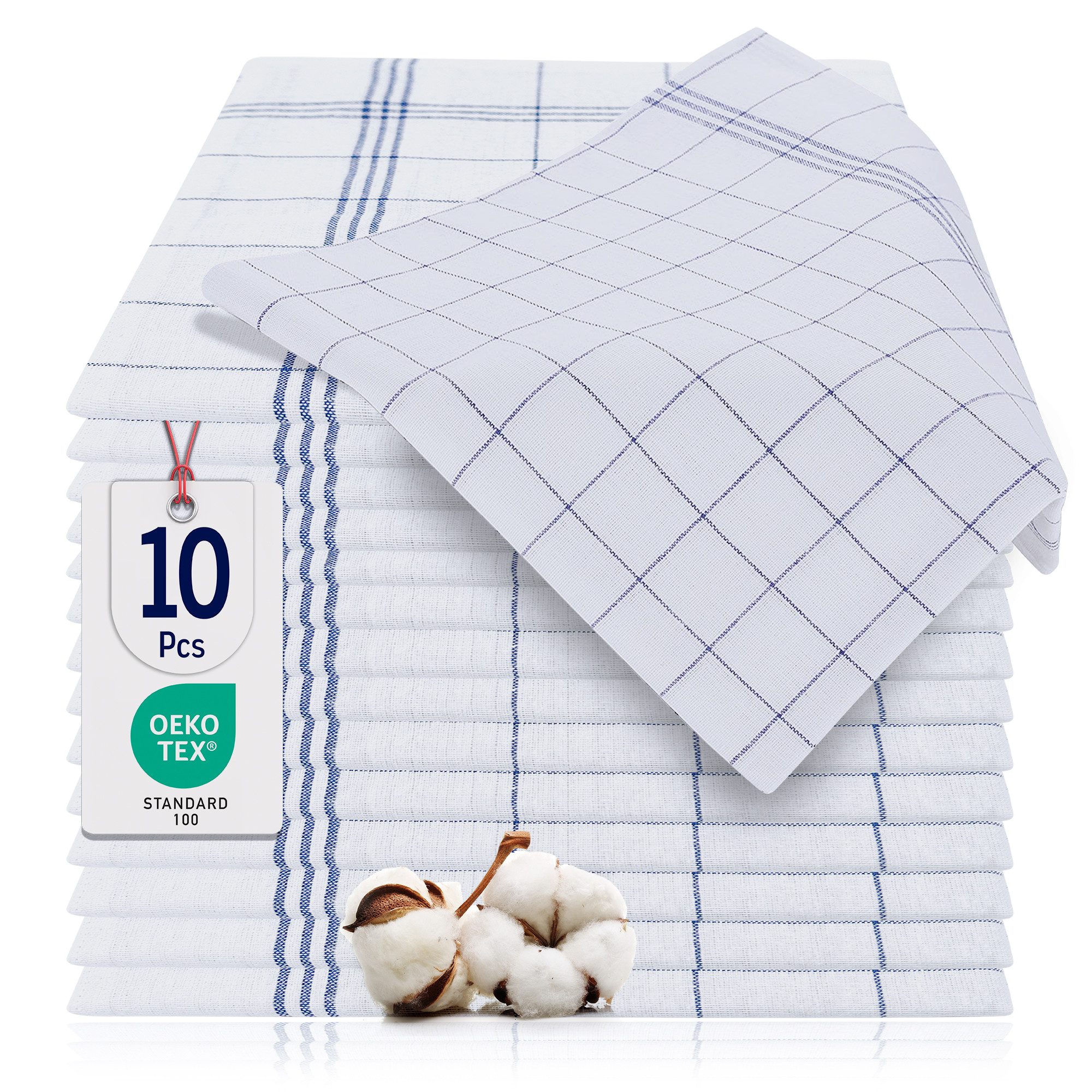 BARBONS Geschirrtuch Allzweck Tücher, Geschirrtücher, Trockentuch, Küchentuch, (10 er, 10-tlg), Premium Qualität, 100% Baumwolle, Blau