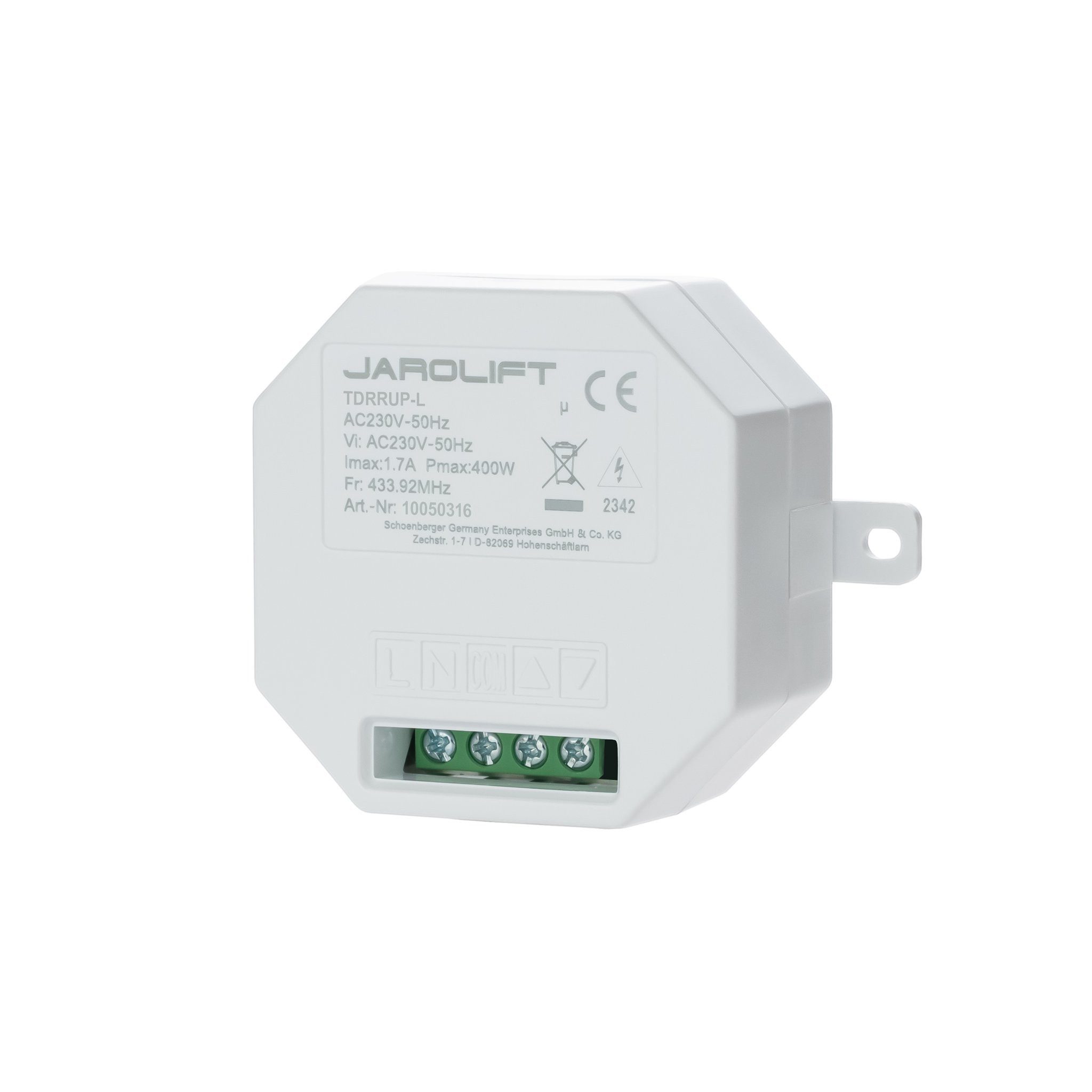 jarolift Rollladen-Funksteuerung Funkempfänger für Licht TDRRUP-L, 1-Kanal, Unterputz, für Rollläden & Markisen, 1-tlg., 1 Stück, Unterputzmontage, Zeitsteuerung möglich, geringer Standbyverbrauch