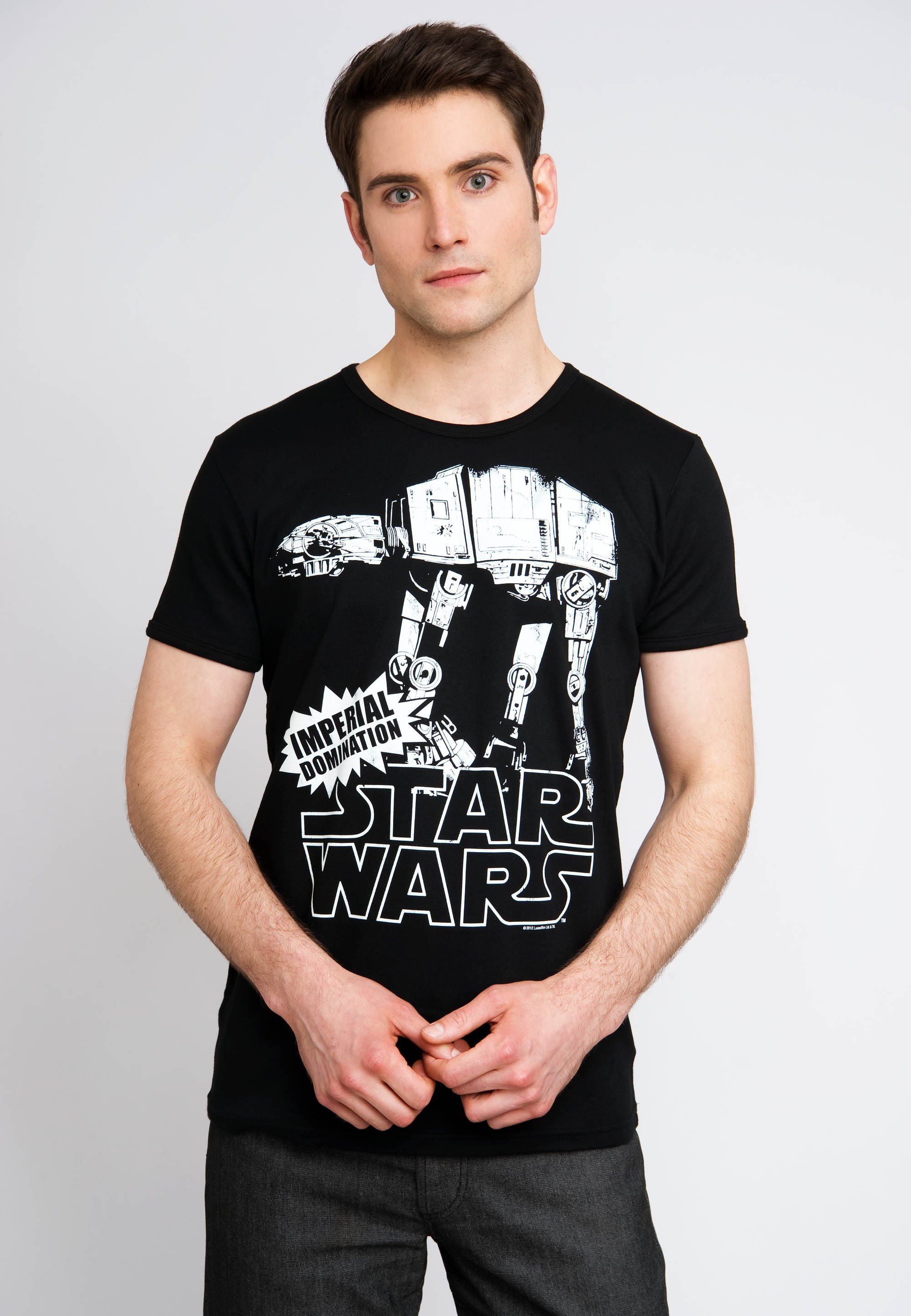 Star LOGOSHIRT T-Shirt großem AT-AT mit Wars-Aufdruck