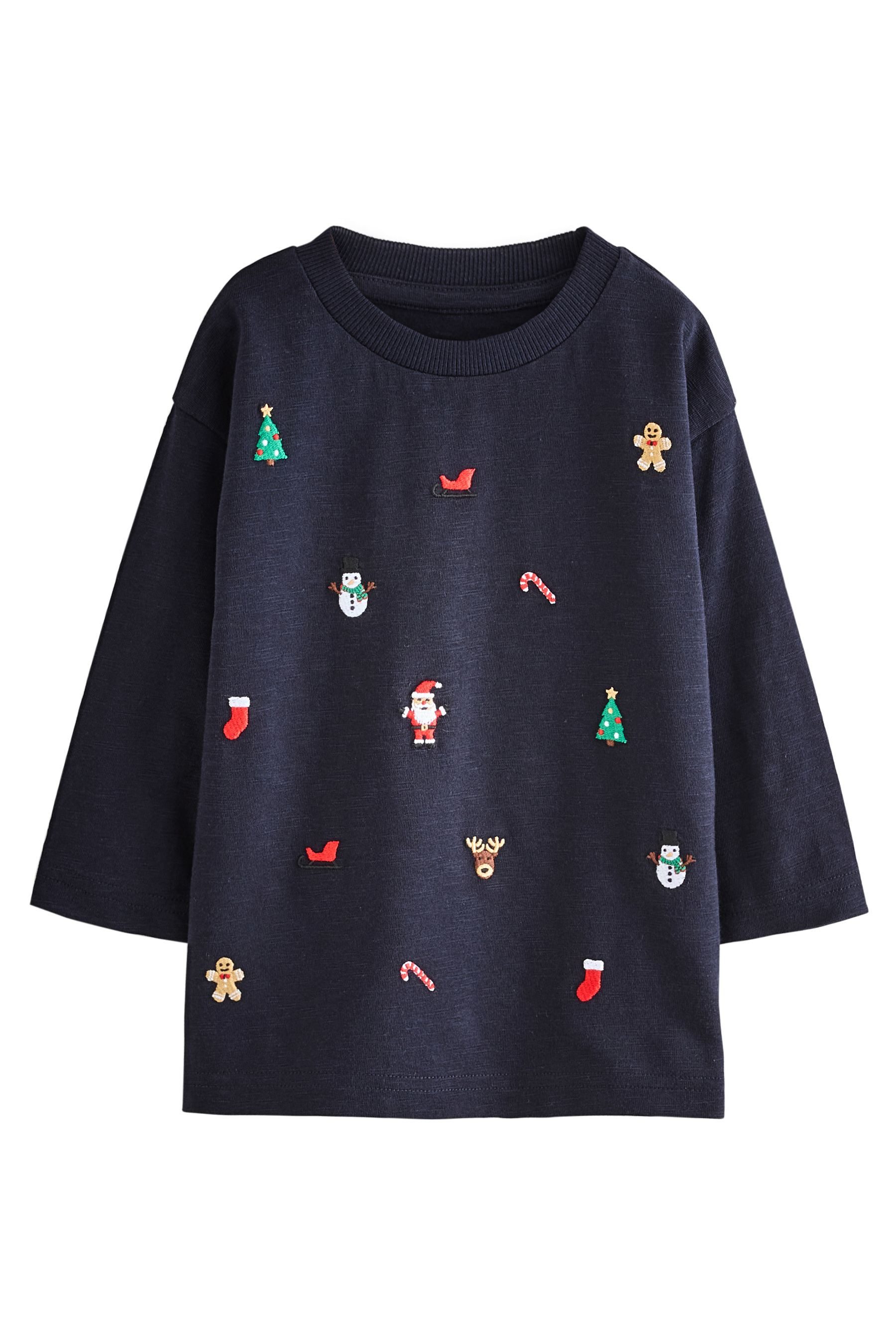 Next Langarmshirt Weihnachtliches, langärmeliges T-Shirt (1-tlg) günstig online kaufen