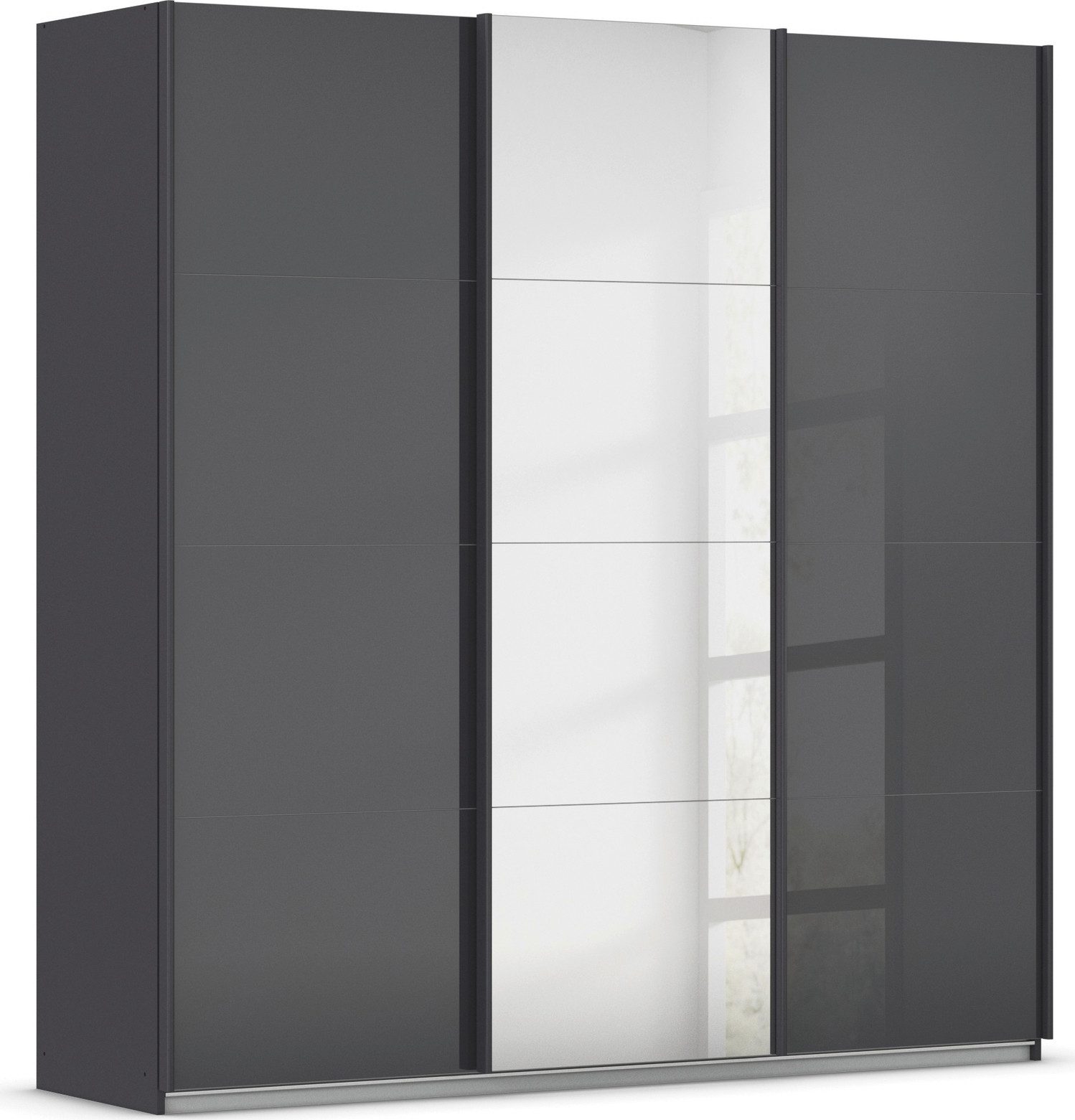 rauch Schwebetürenschrank Kleiderschrank Kleiderschränke Schrank Garderobe AGORDO mit Glasfront durchdachte Innenausstattung, in 4 Breiten und 2 Höhen MADE IN GERMANY