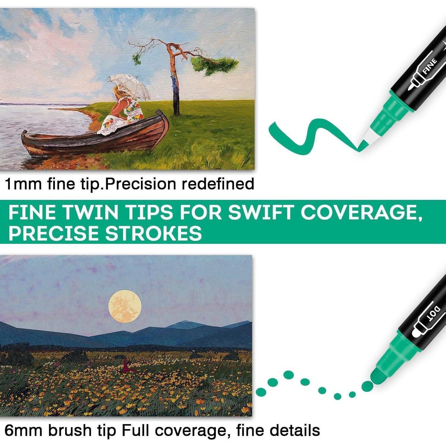 colpart Lackmarker Acrylstifte Stein bemalen wasserfest 24 Farben Acrylic PaintPermanent