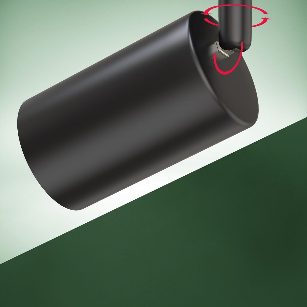 B.K.Licht LED Deckenspot BKL1631, LED wechselbar, 2700K - Extra-Warmweiß, Deckenleuchte 44 cm Schwarz je 2W, je 450lm GU10 Wohnzimmer Flur