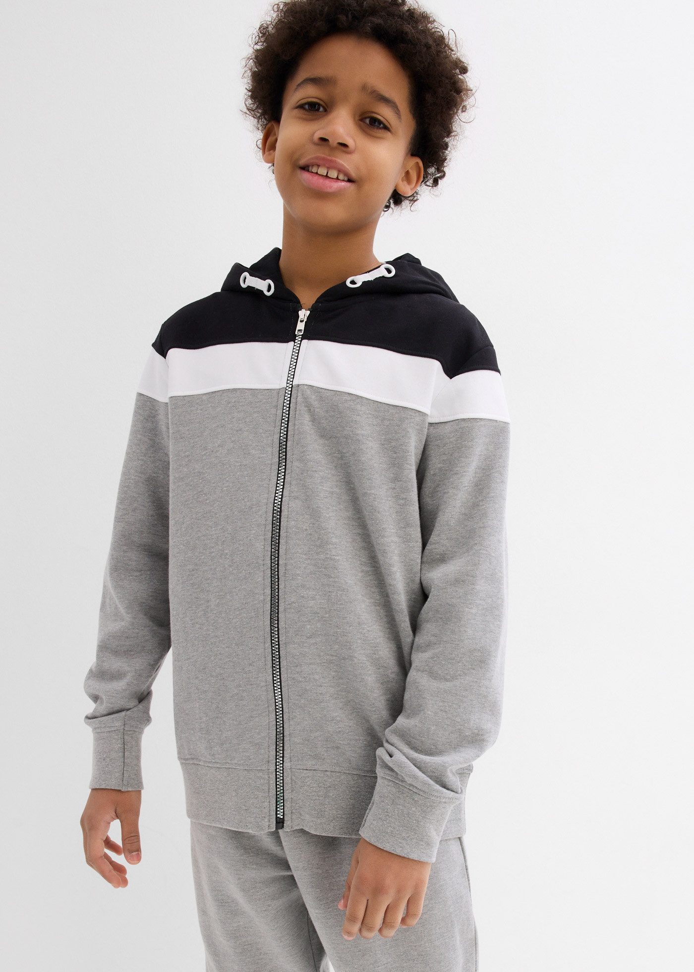 bonprix Kapuzensweatjacke mit Kapuze, für Frühling und Sommer, Langarm