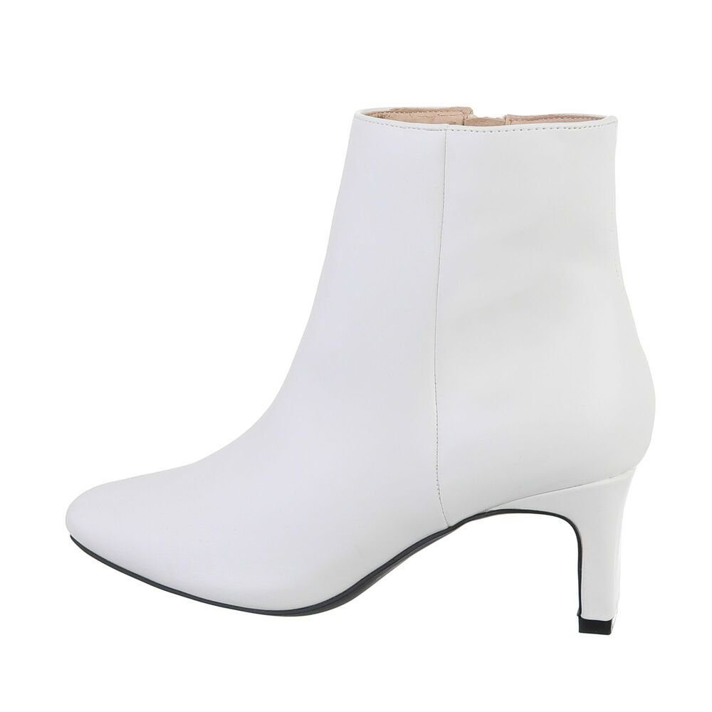 Ital-Design Damen Elegant Stiefelette Pfennig-/Stilettoabsatz Klassische  Stiefeletten in Weiß