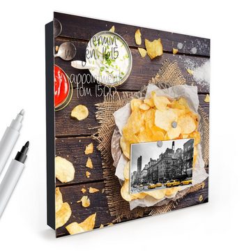 Primedeco Schlüsselkasten Magnetpinnwand mit Glasfront Chips und Ketchup (1 St)