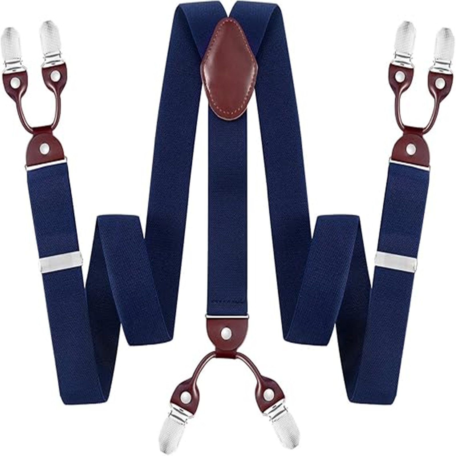 MOPUEA Hosenträger Hosenträger für Herren, mit 6 Clips Heavy Duty Men Braces (Modeaccessoire, Verstellbare Herren Hosenträger mit 6 Metallclips) Verstellbar, elastisch, stabil, bequem, rutschfest