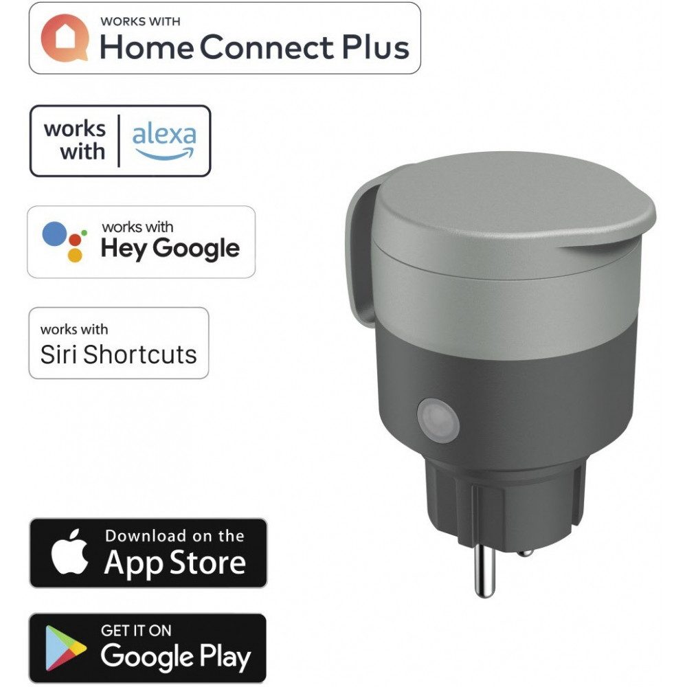 Hama Steckdose Hama Outdoor WLAN-Steckdose grau/schwarz für draußen., Hama Smart Home
