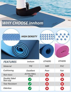 Innhom Yogamatte Yoga Matte 8MM dicke Gymnastikmatte für Damen und Herren