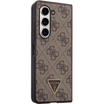 Guess Smartphone-Hülle Guess Samsung Galaxy Z Fold5 Hülle Leather 4G Diamond Triangle Braun