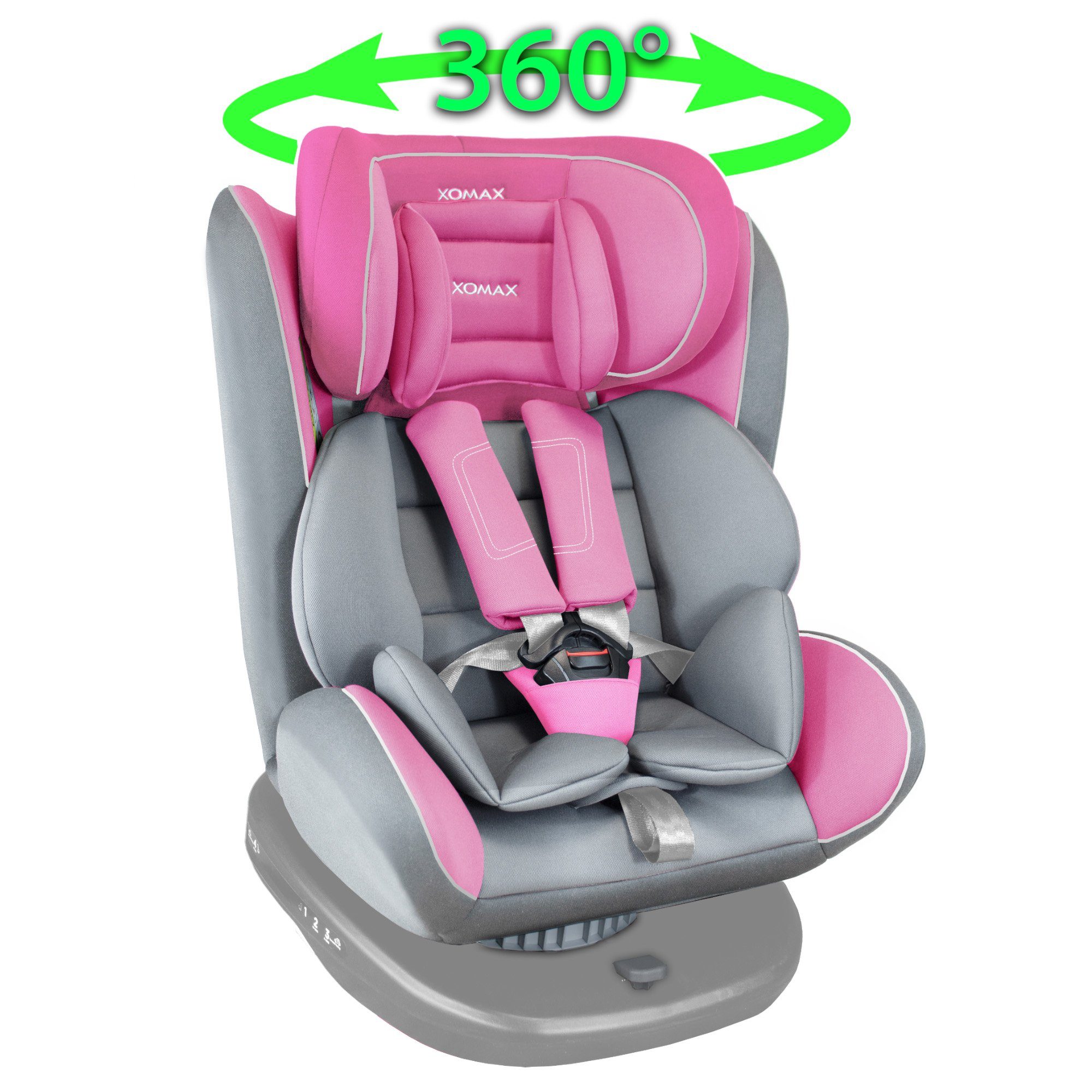 XOMAX Autokindersitz Amelia, bis: 11, bis: 36 kg, (Amelia), mit 360° Drehfunktion, Isofix Gruppe 0/1/2/3 5-Punkt-Gurt ECE R44/04