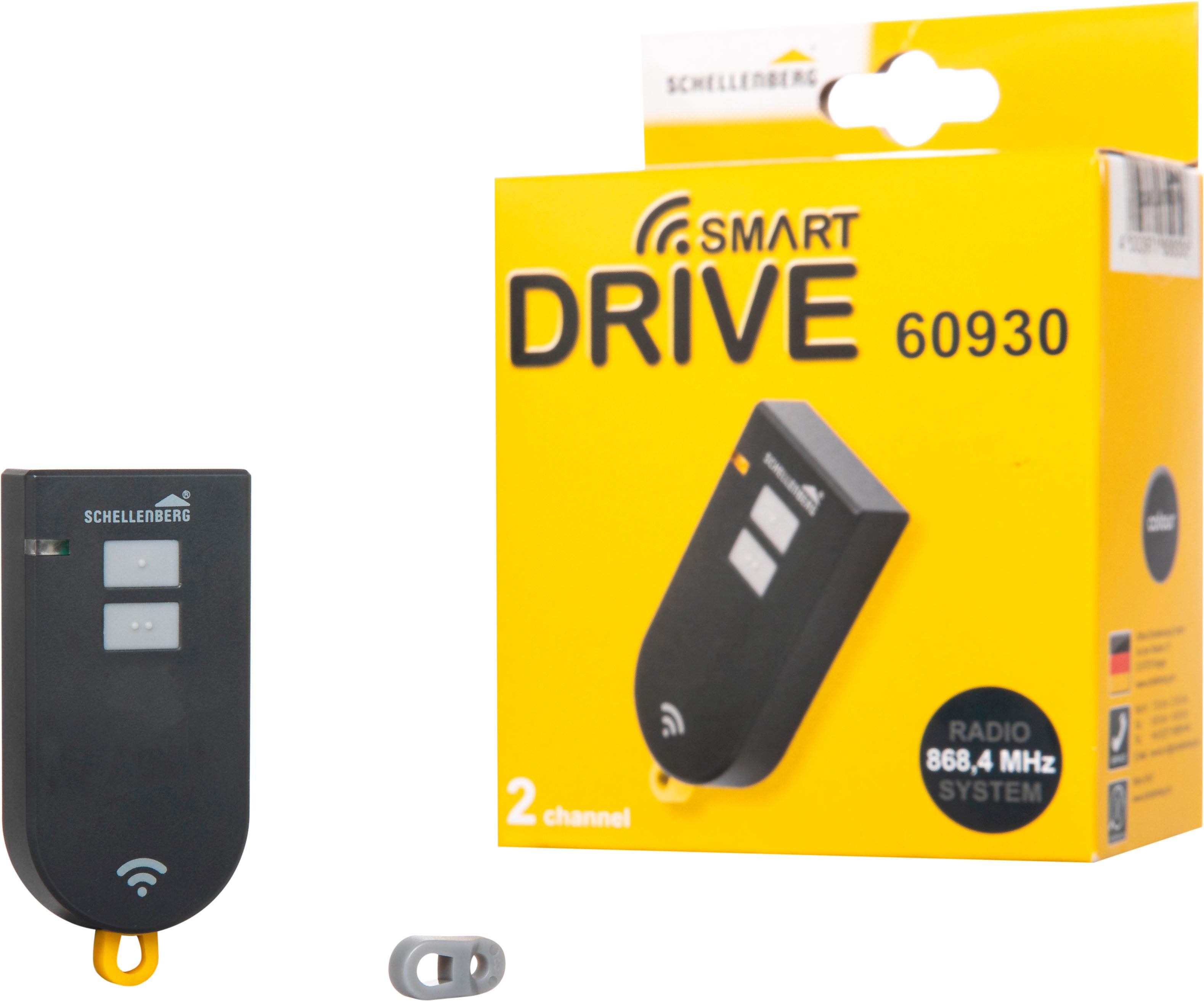 SCHELLENBERG Tor-Funksteuerung Fernbedienung 2-Kanal, für Garagentorantrieb, Funk-Verschlüsselung, zur Bedienung von Garagentorantrieben Smart DRIVE M, L und XL