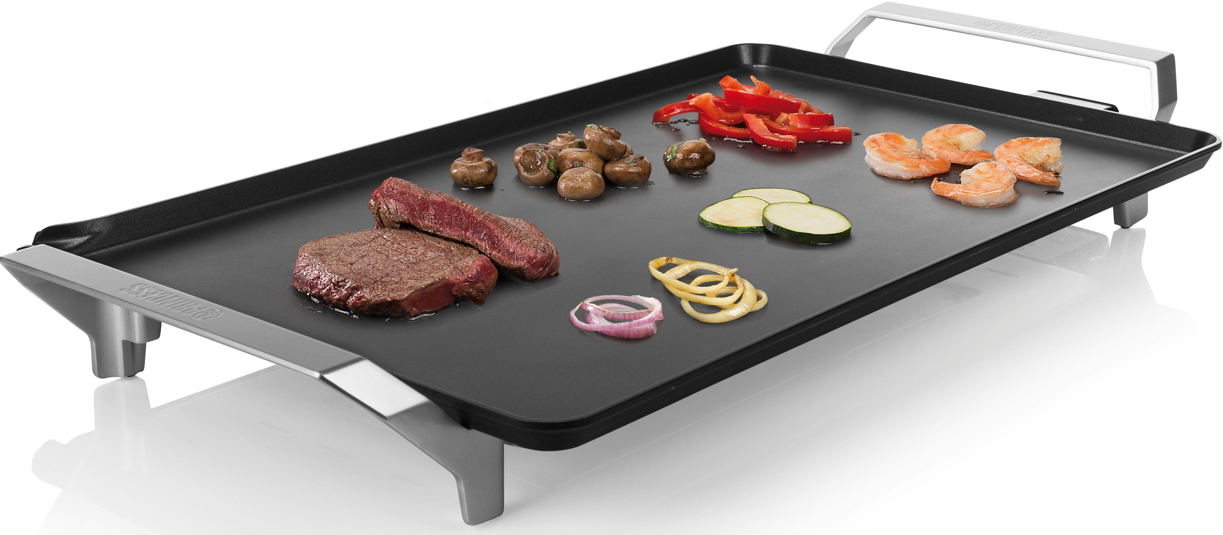 PRINCESS Tischgrill Table Chef Premium XXL 103120, 2500 W, Teppanyaki Grillplatte 60x35 cm, inkl. 4x Holzspatel