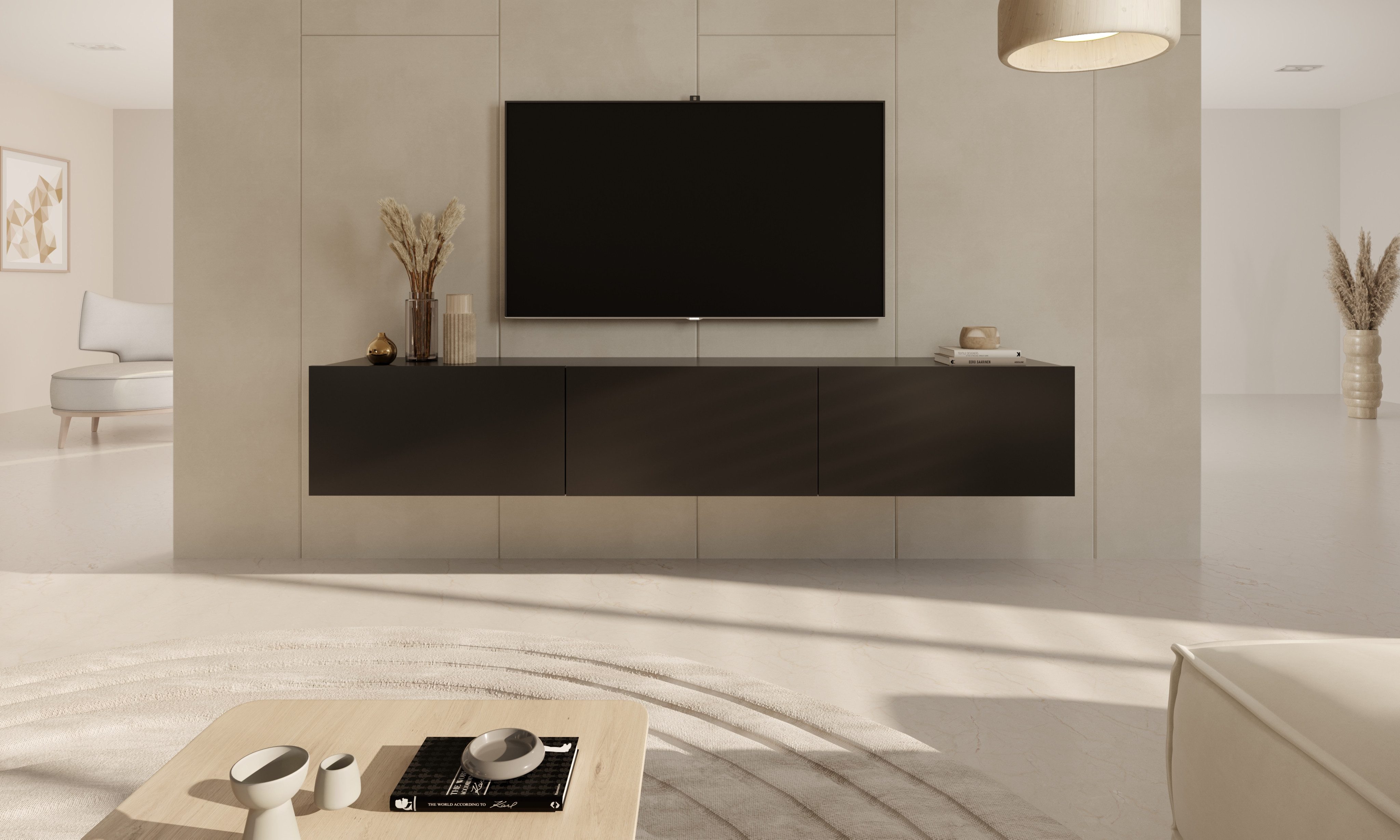 Bjird Lowboard TV-Schrank "Dallas" Hängendes TV-Board mit Push-to-Open Fron günstig online kaufen