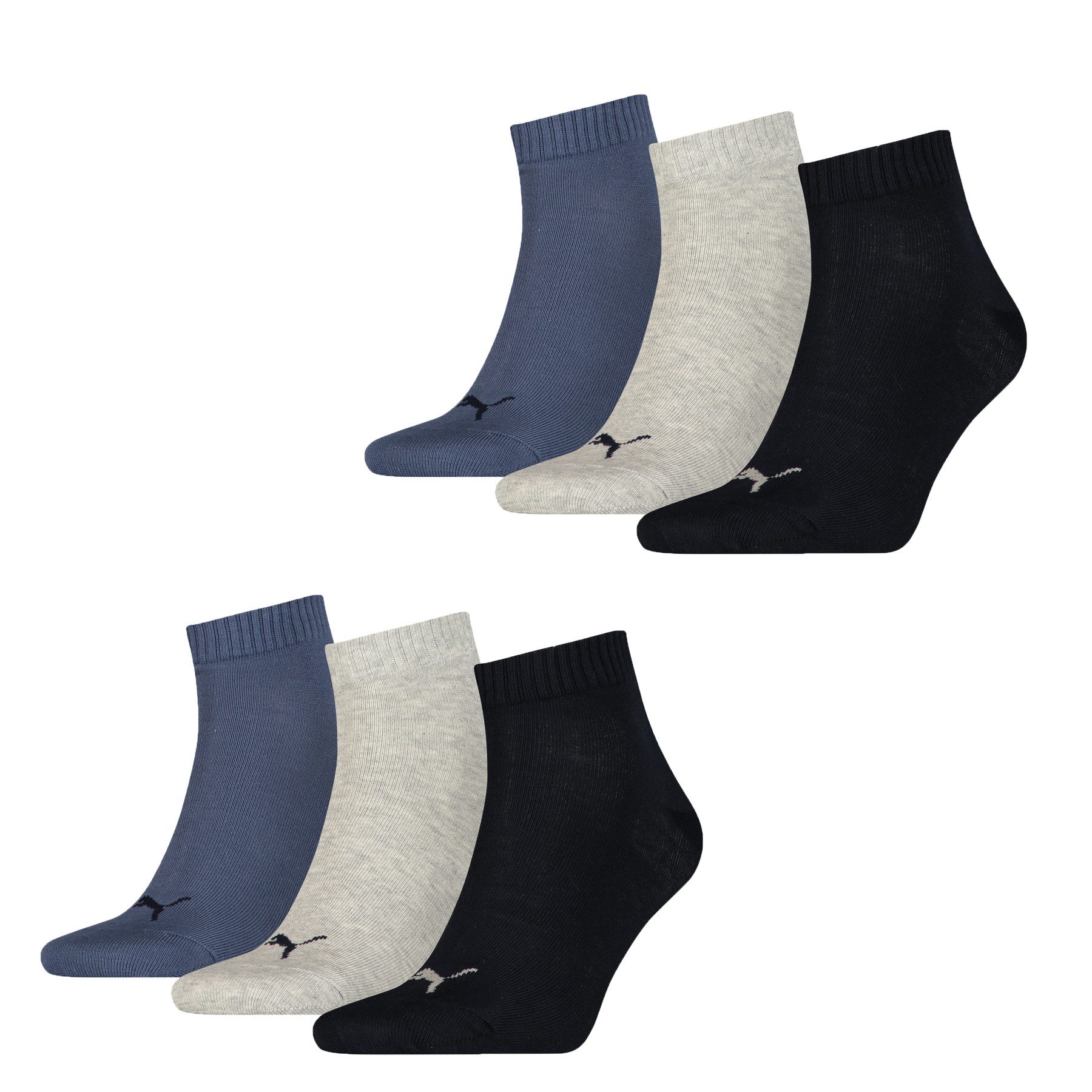 PUMA Kurzsocken Bequeme Quarter Socken aus Baumwollmischung (6-Paar) Strümpfe für Damen & Herren, Größe 35-38