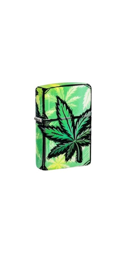 Zippo Feuerzeug ZIPPO Benzinfeuerzeug "540° Glowing Cannabis", color Image, grün (1-St)
