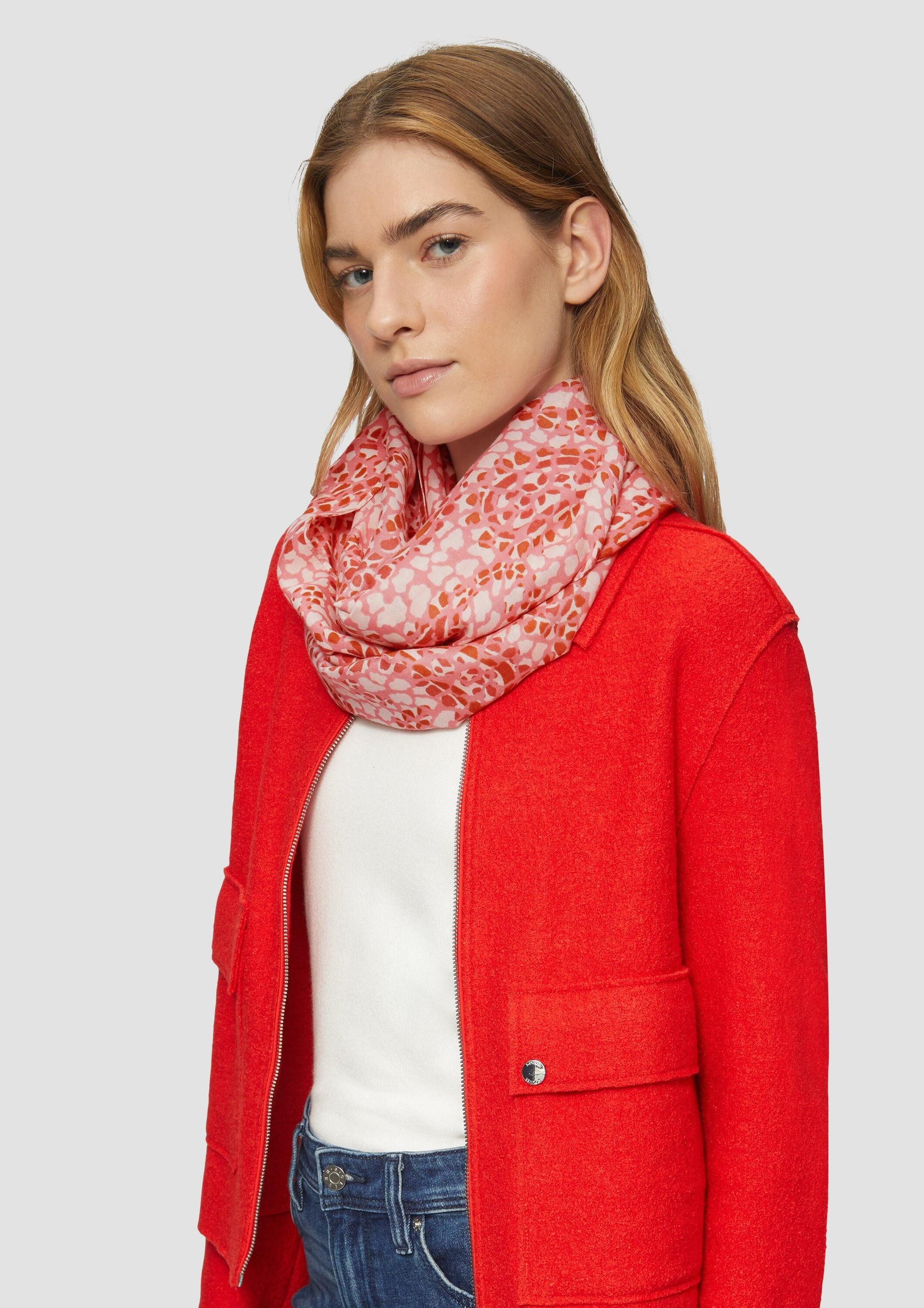 s.Oliver Loop Snood, Loop-Schal aus Viskose mit All-over-Print
