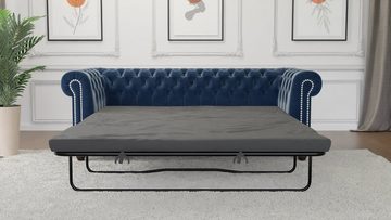 S-Style Möbel Chesterfield-Sofa Lena 3-Sitzer mit Schlaffunktion Samt Bezug, mit Bettfunktion, mit Wellenfederung