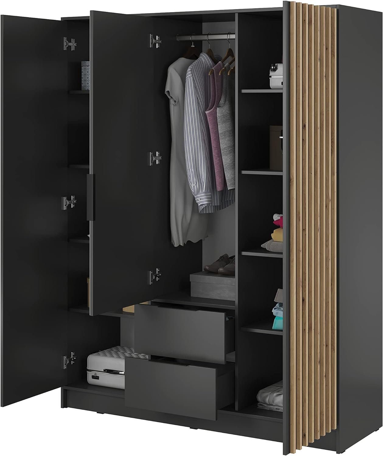 MOEBLO Kleiderschrank JOHN (Latten aus Holz, günstig online kaufen