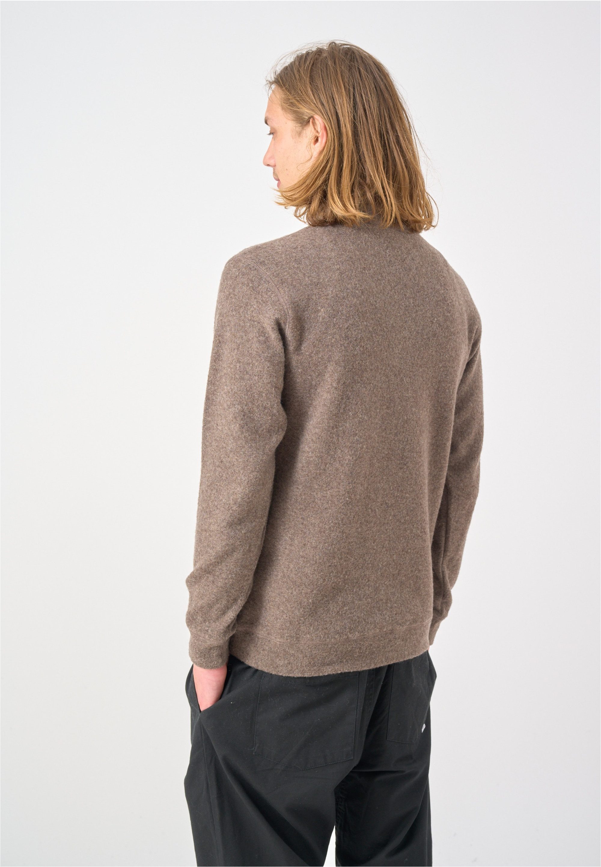 Cleptomanicx Strickpullover Noitch mit gebondeter Jersey-Innenseite