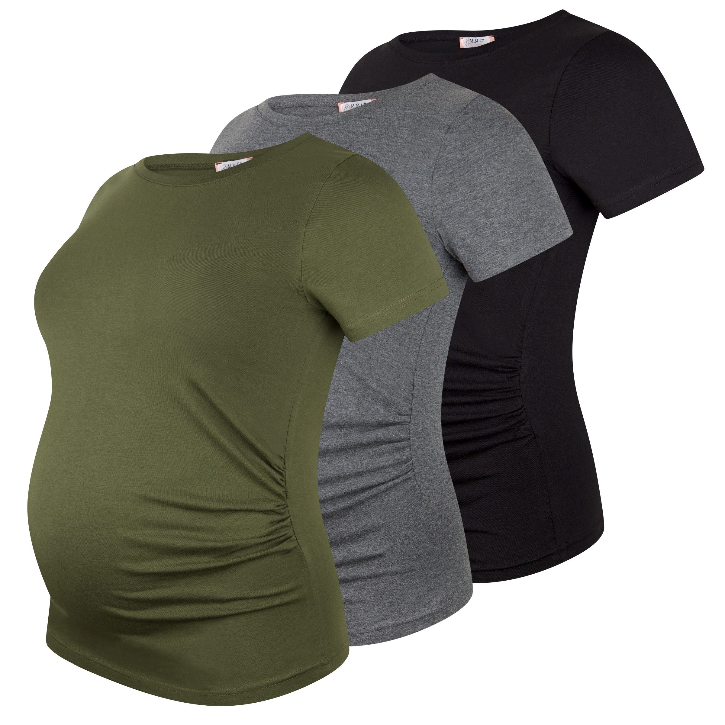 M.M.C. Umstandsshirt Basic Umstandsmode Kurzarm (3-tlg)