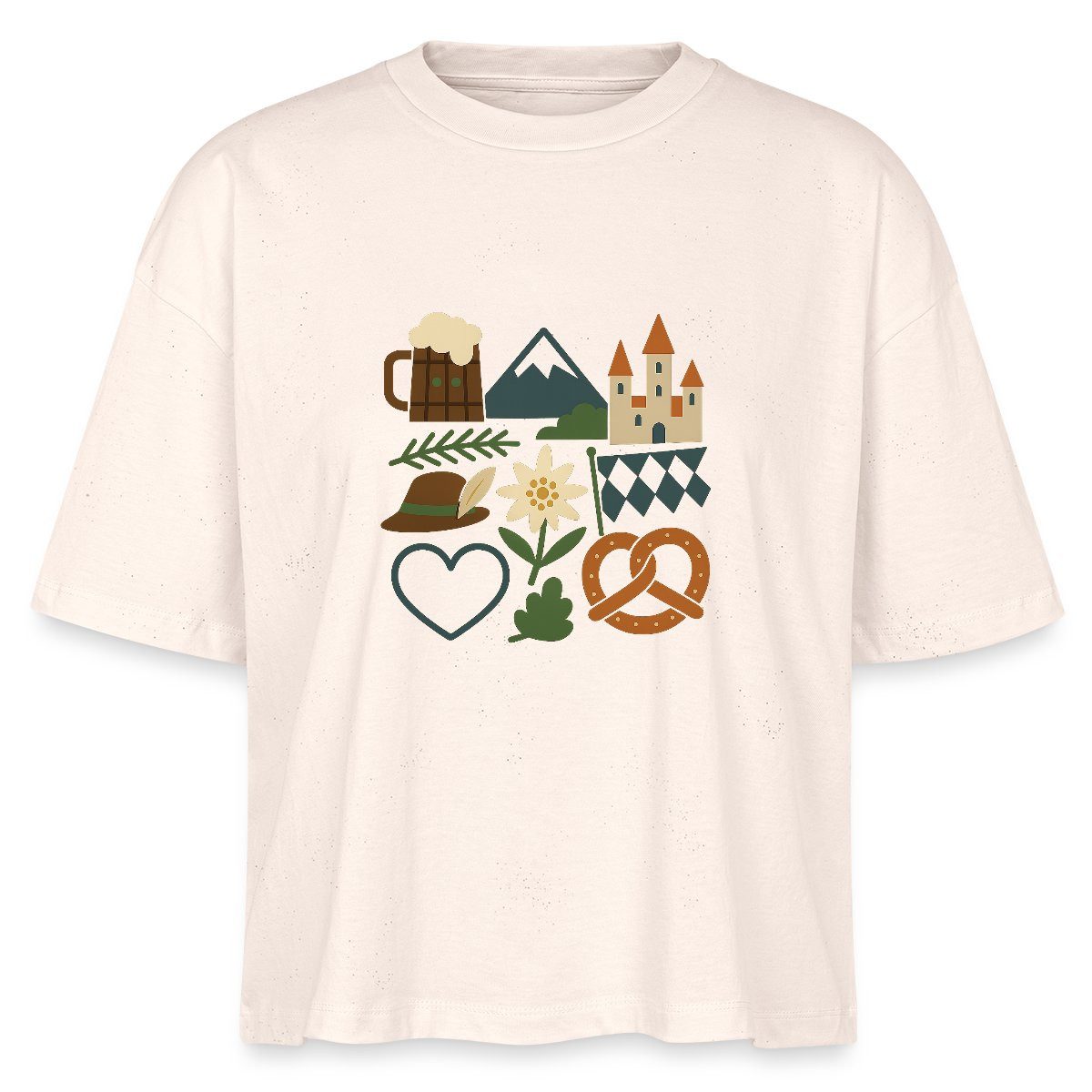 Spreadshirt T-Shirt Bayern Volksfest Breze Edelweiß München Boxy Shirt Damen (1-tlg)